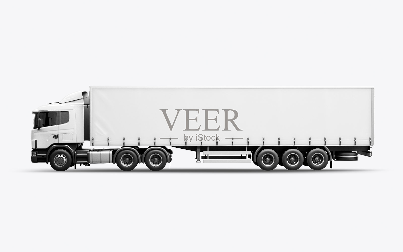 3D渲染的卡车模型上的白色背景插画图片素材
