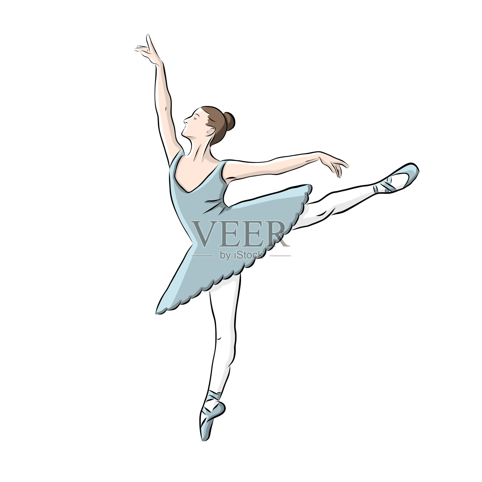 手绘芭蕾舞演员图片素材-编号23409934-图行天下