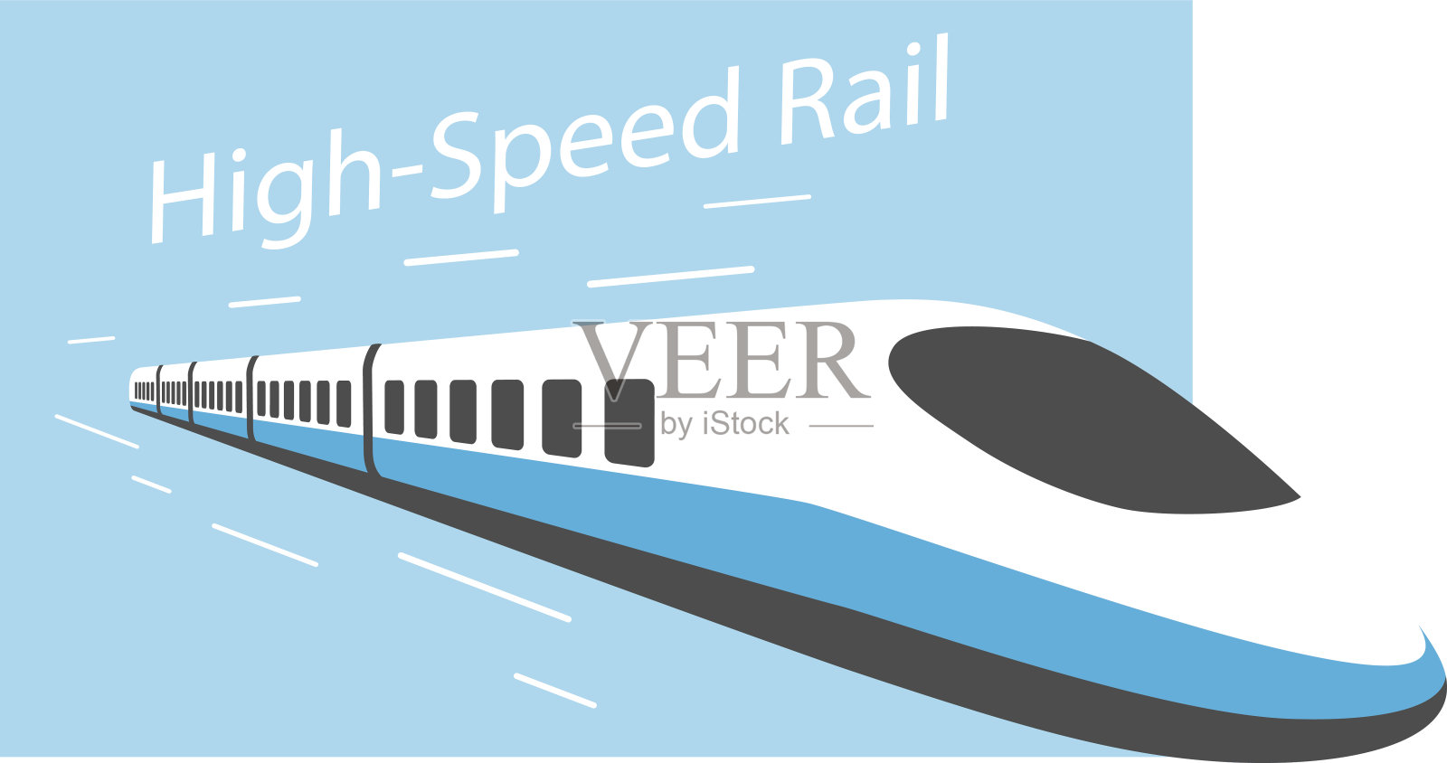 高速列车，现代平面设计，矢量图插画图片素材