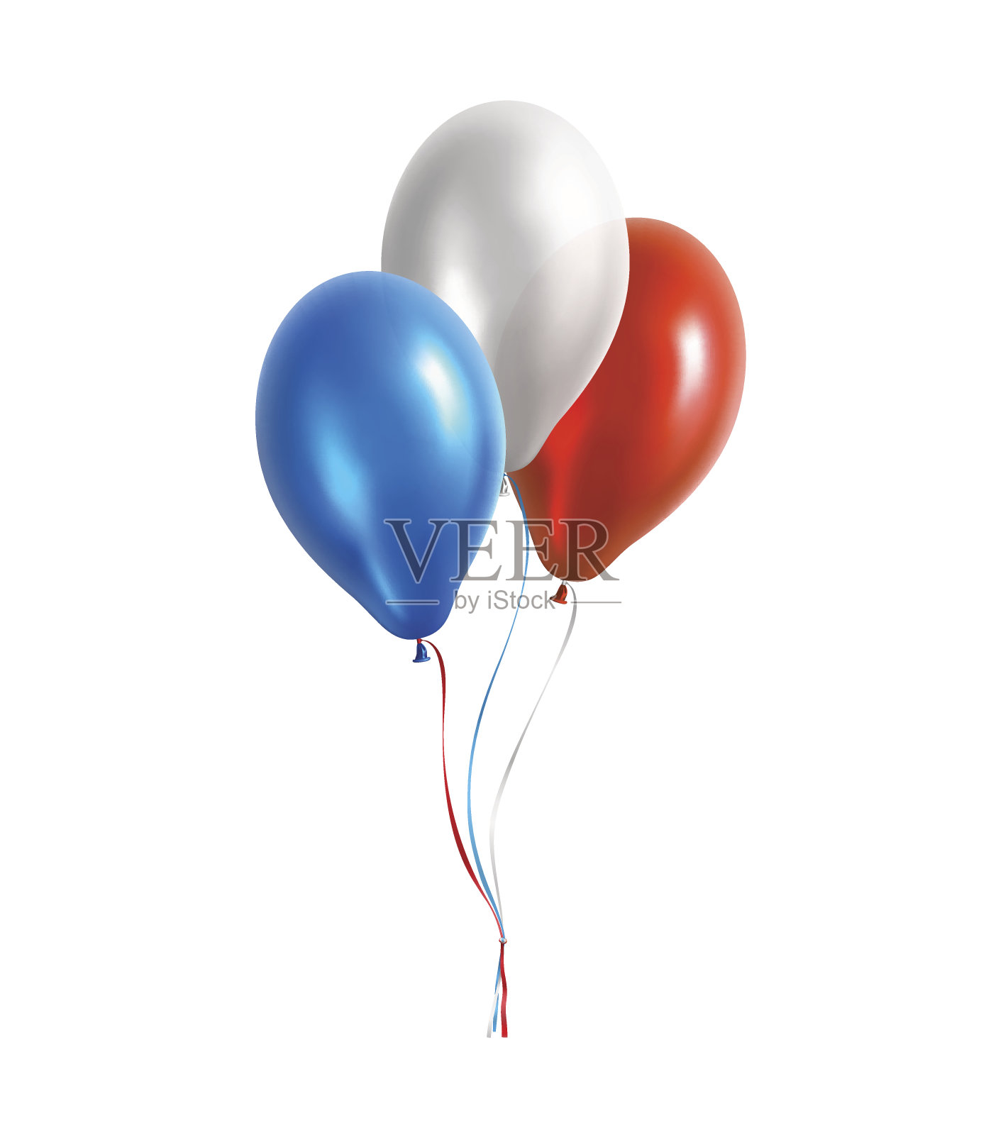 蓝色，白色和红色矢量气球设计元素图片