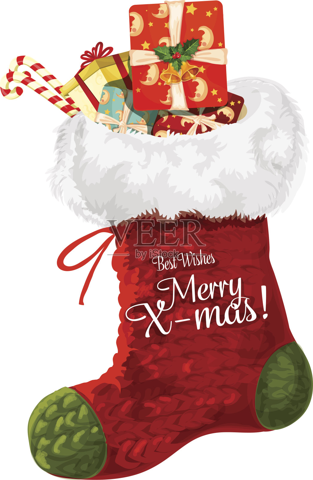 圣诞袜与礼物贺卡设计设计模板素材
