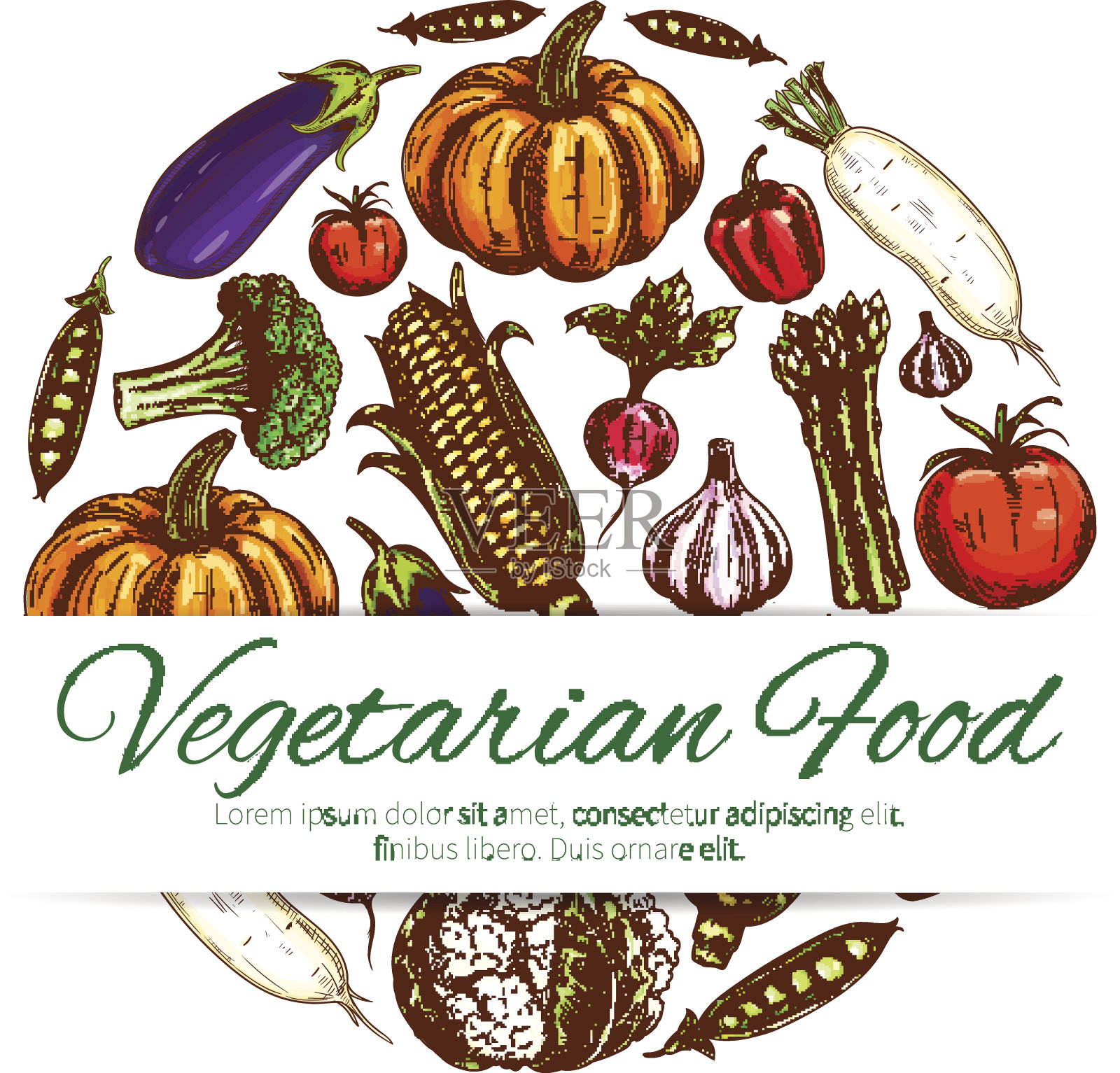 蔬菜是新鲜有机蔬菜的象征插画图片素材