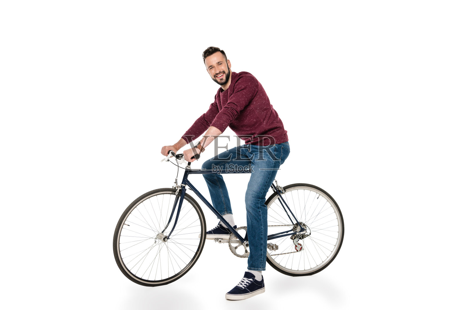 人骑自行车照片摄影图片