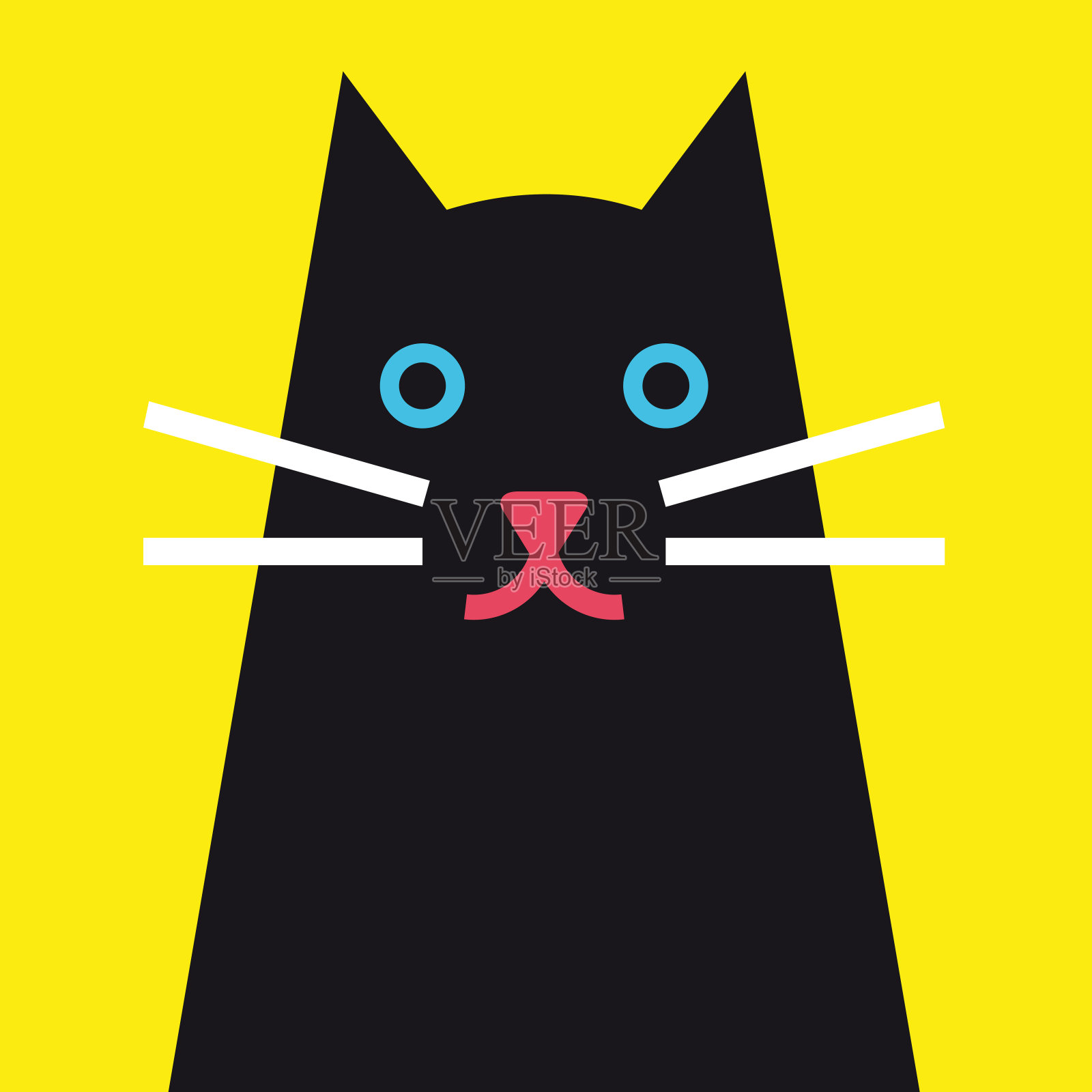 可爱的黑猫矢量插图插画图片素材