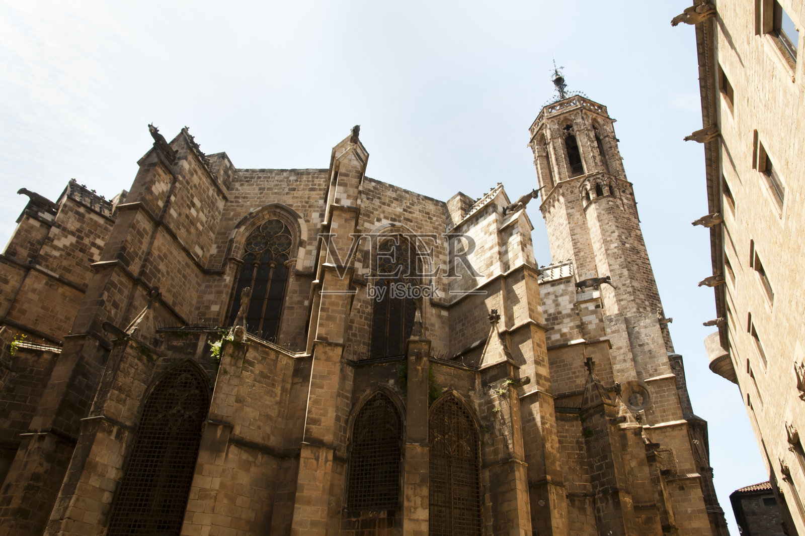 巴塞罗那大教堂背面-西班牙照片摄影图片
