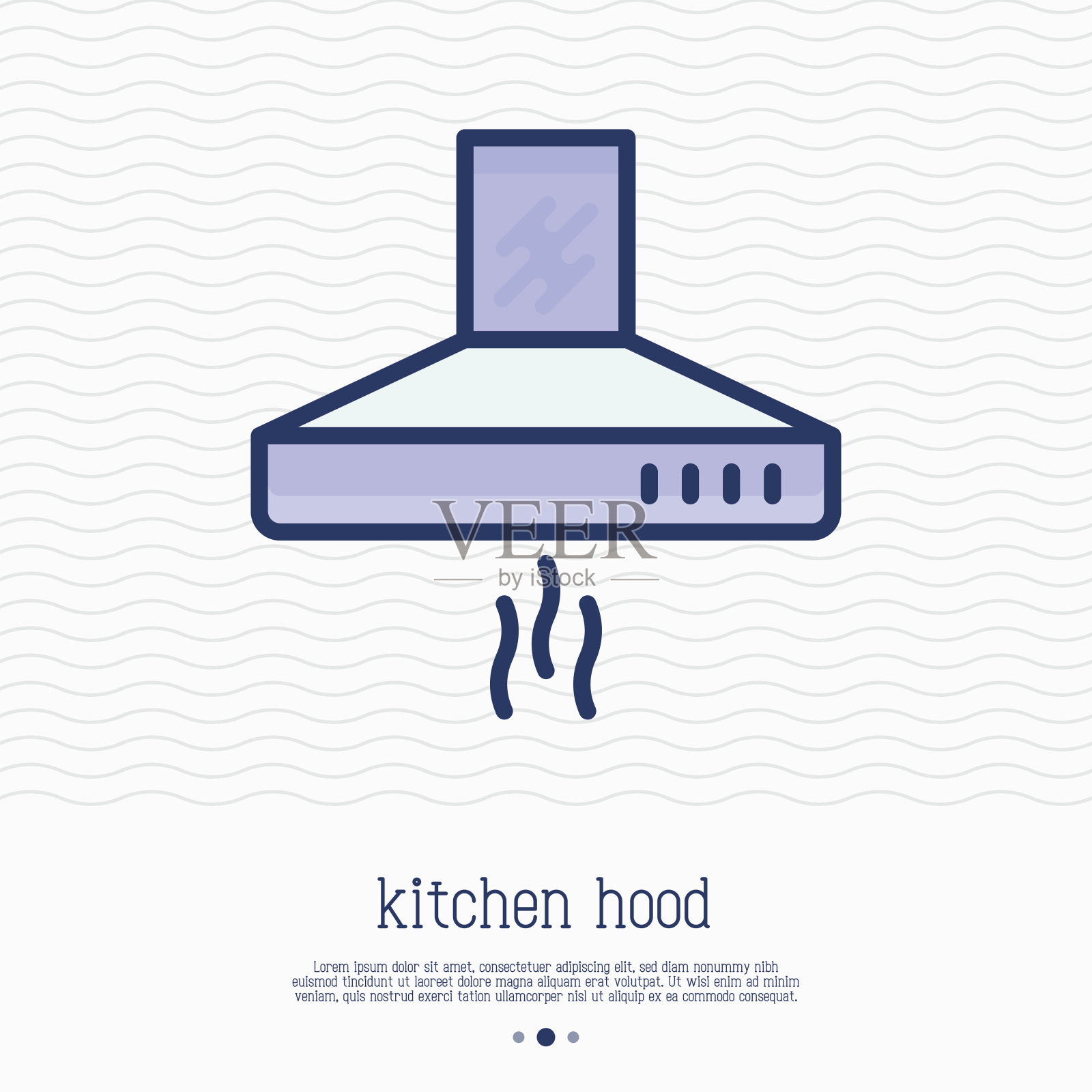 厨房罩细线图标。简单的家用电器矢量图。插画图片素材