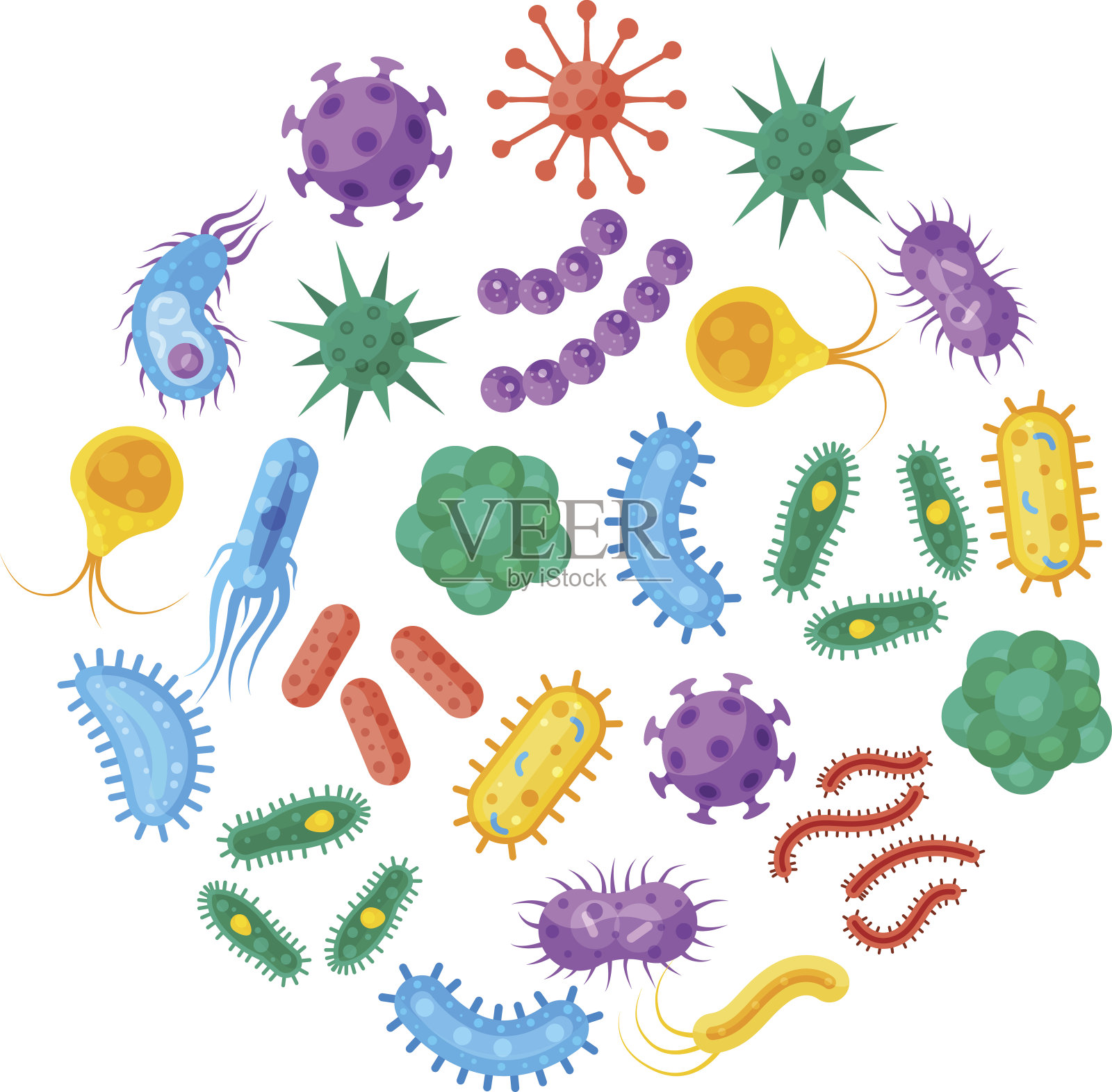 细菌和微生物载体插图插画图片素材