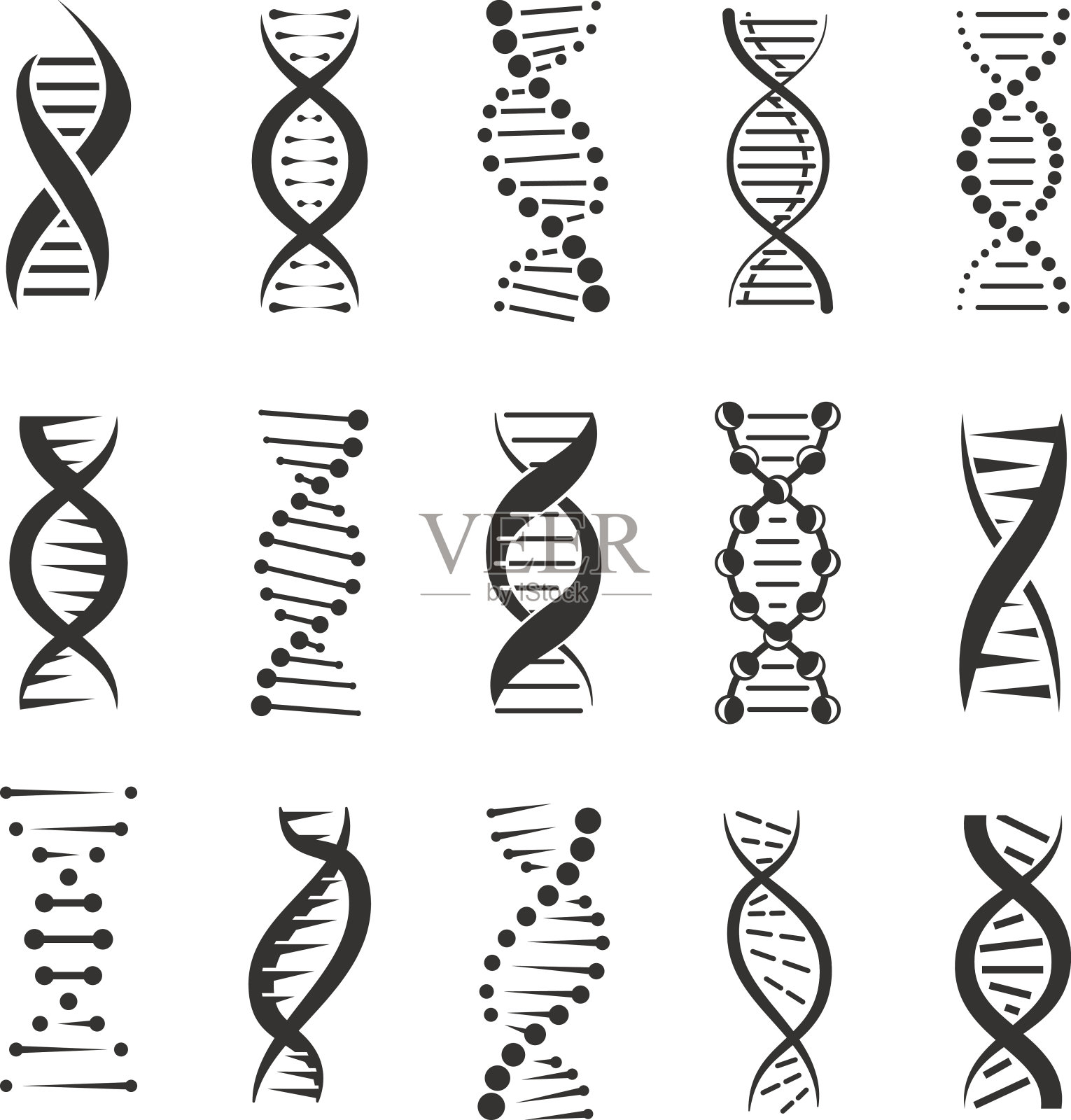 双螺旋DNA矢量图标插画图片素材