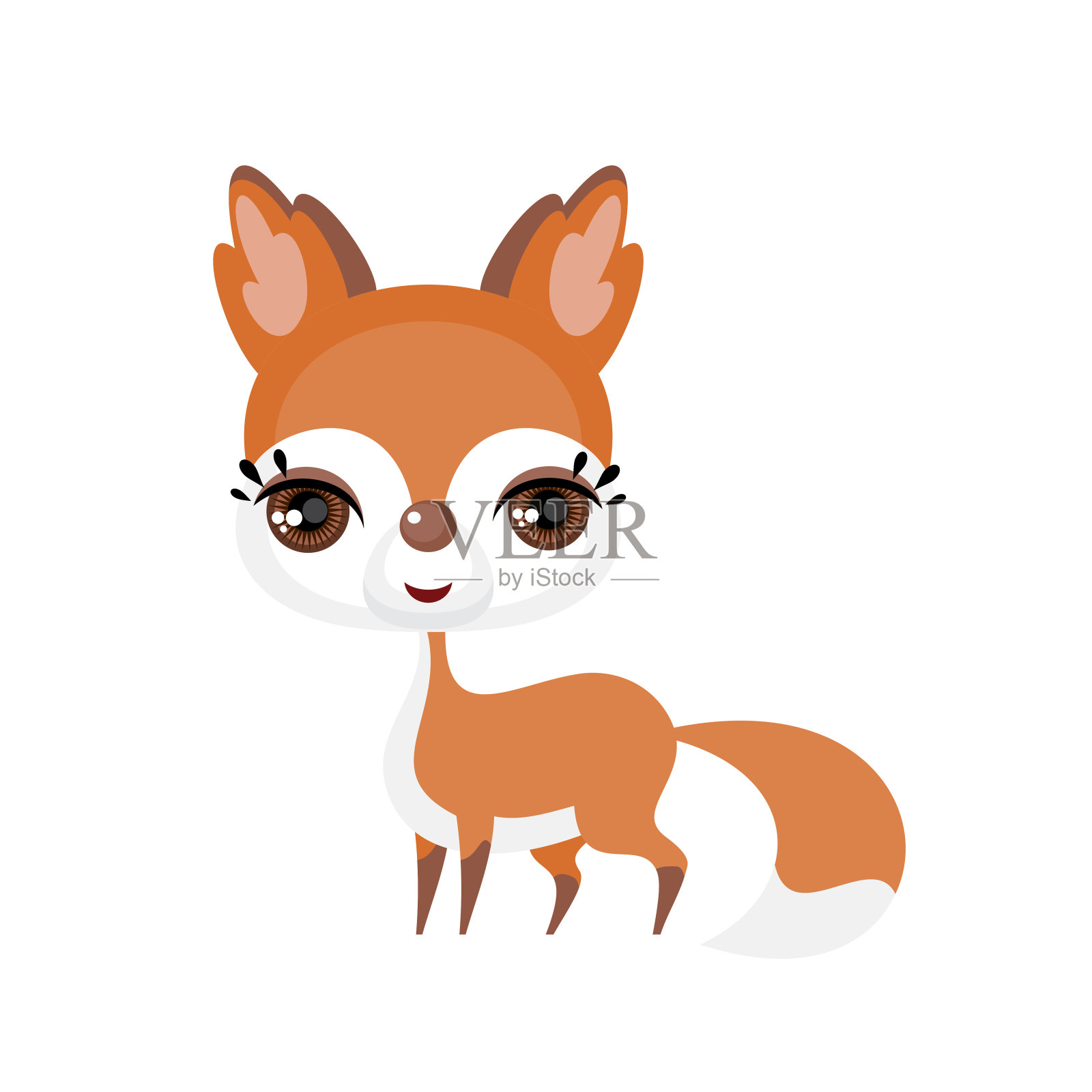可爱的小红狐设计元素图片