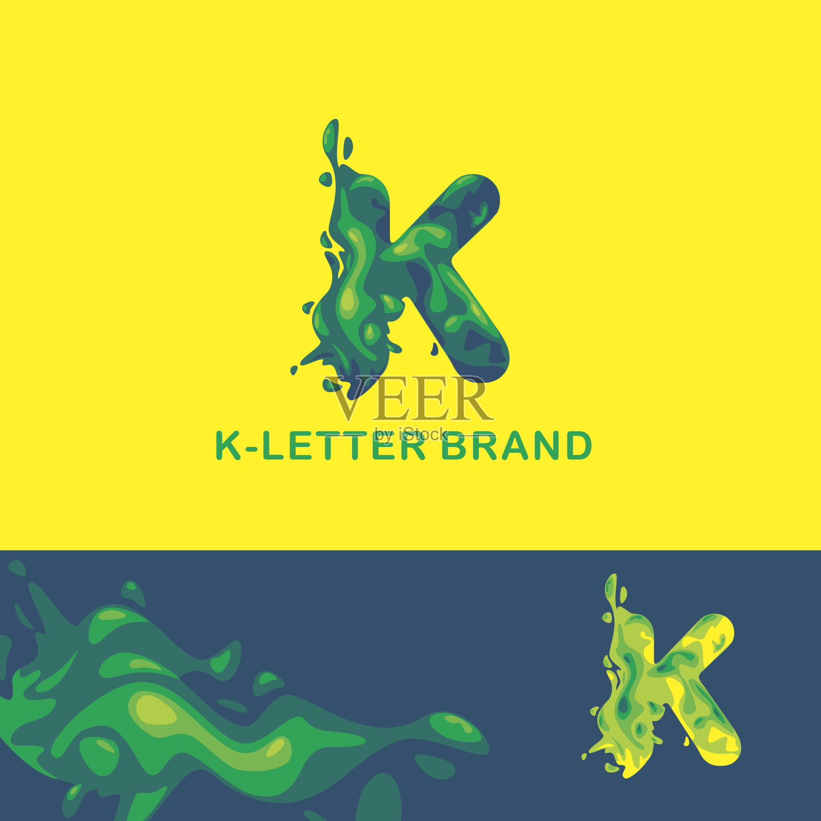 信。公司A标志模板。公司风格为公司上信A:、背景。液体字母，取自水，液体，颜料。设计元素图片