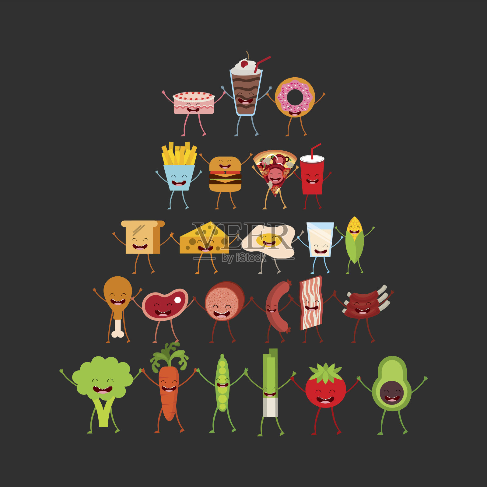 食品的角色设计插画图片素材