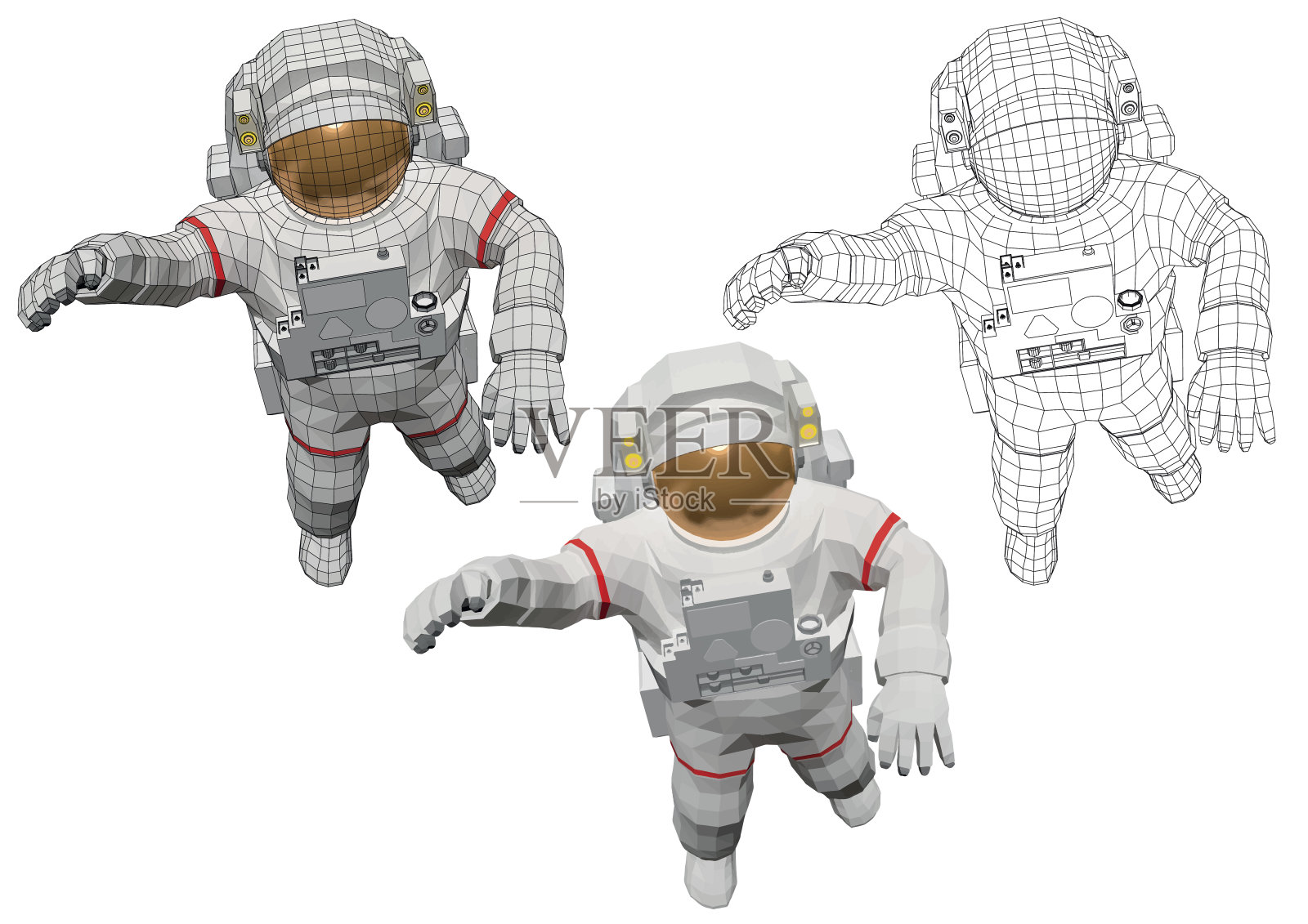太空中的宇航员在宇宙飞船外行走设计元素图片
