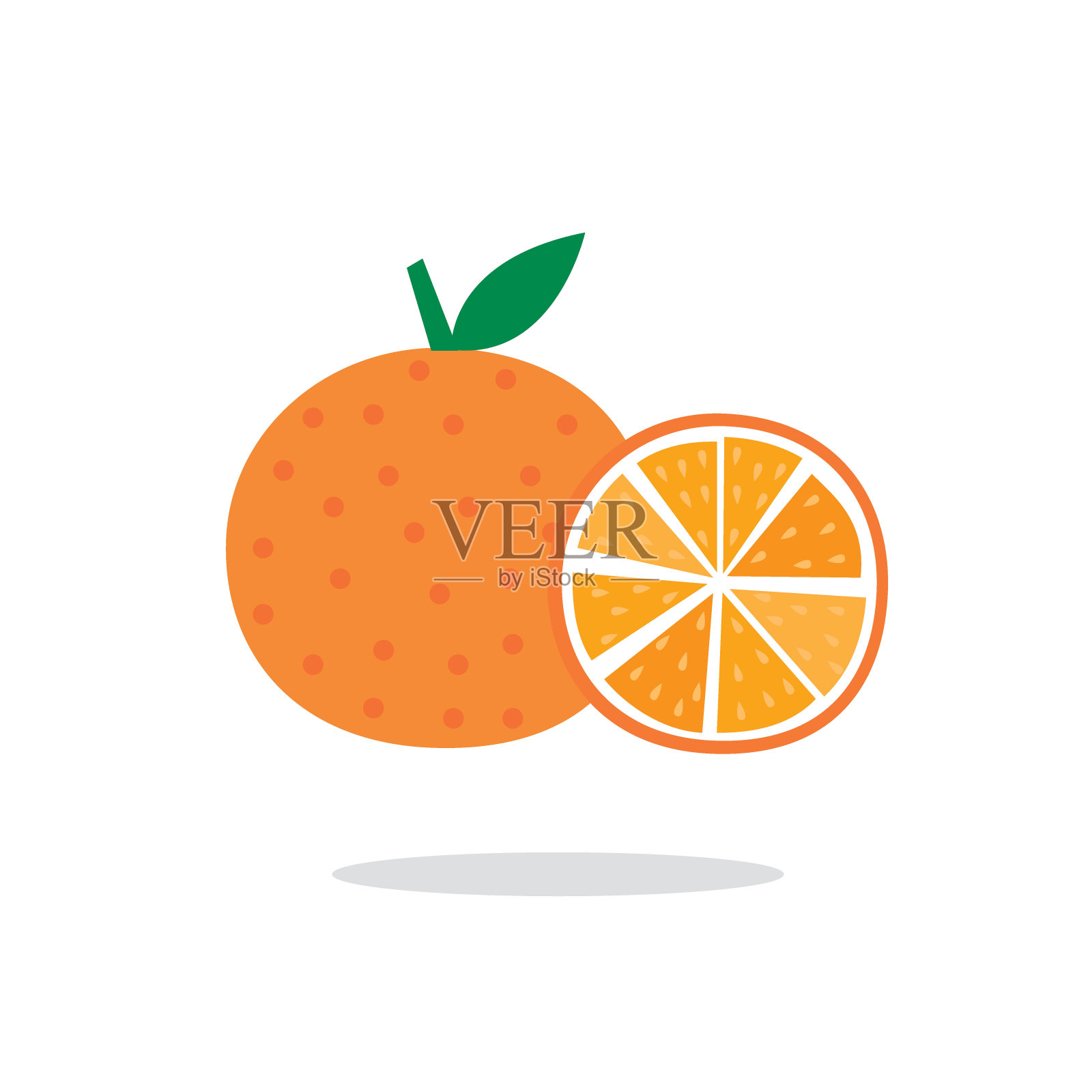 可爱的橙色水果设计元素图片
