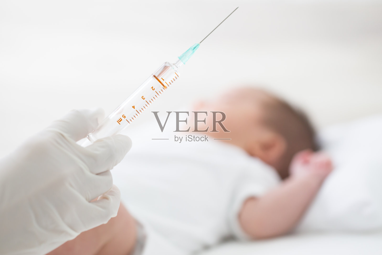 疫苗的婴儿照片摄影图片