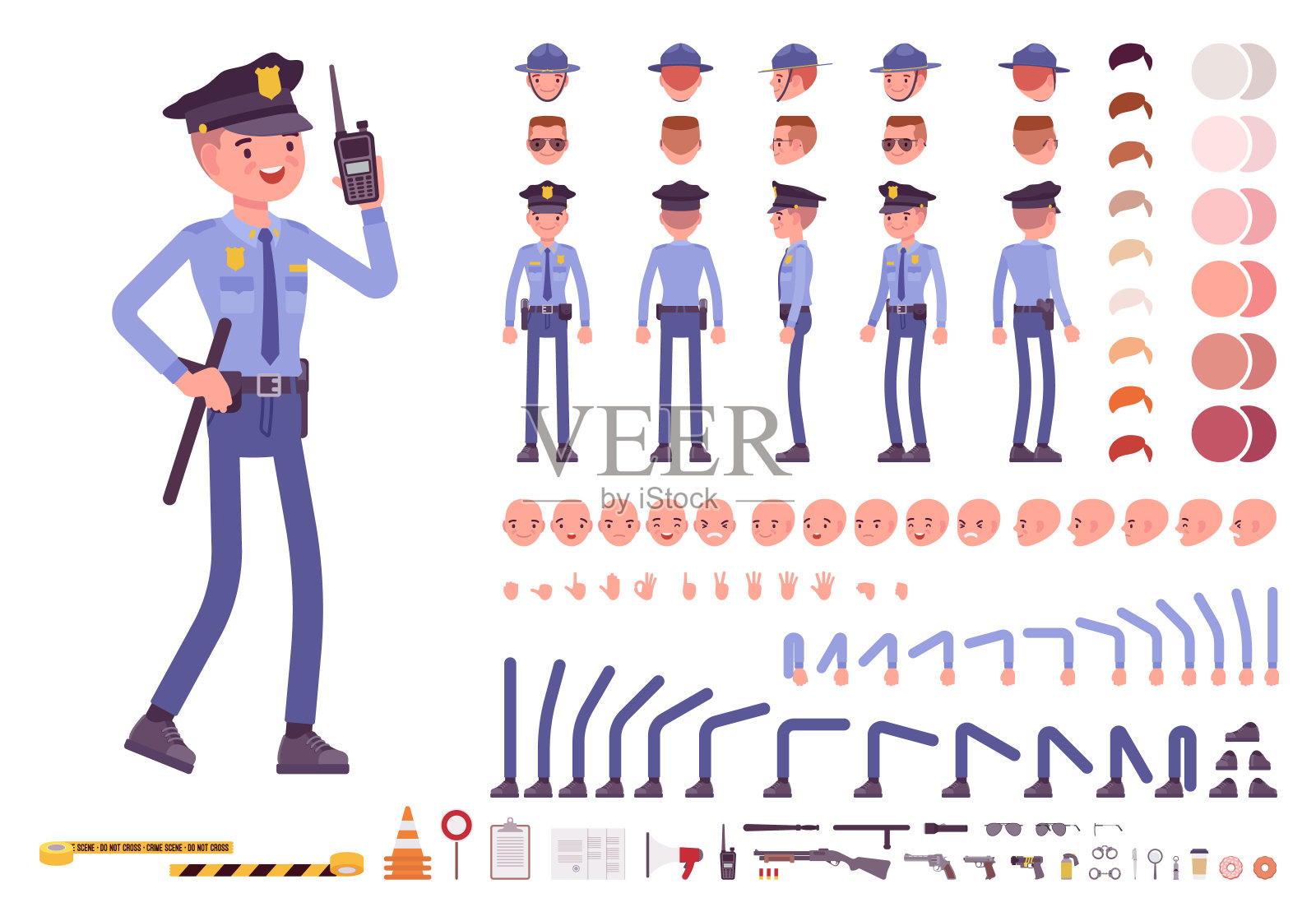 警察人物创造集插画图片素材