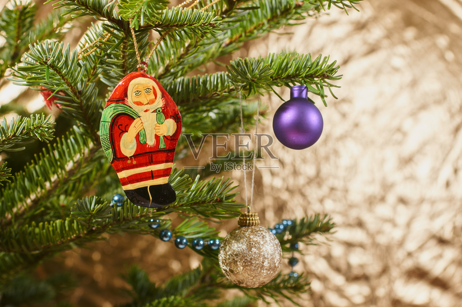 圣诞树装饰的特写照片摄影图片