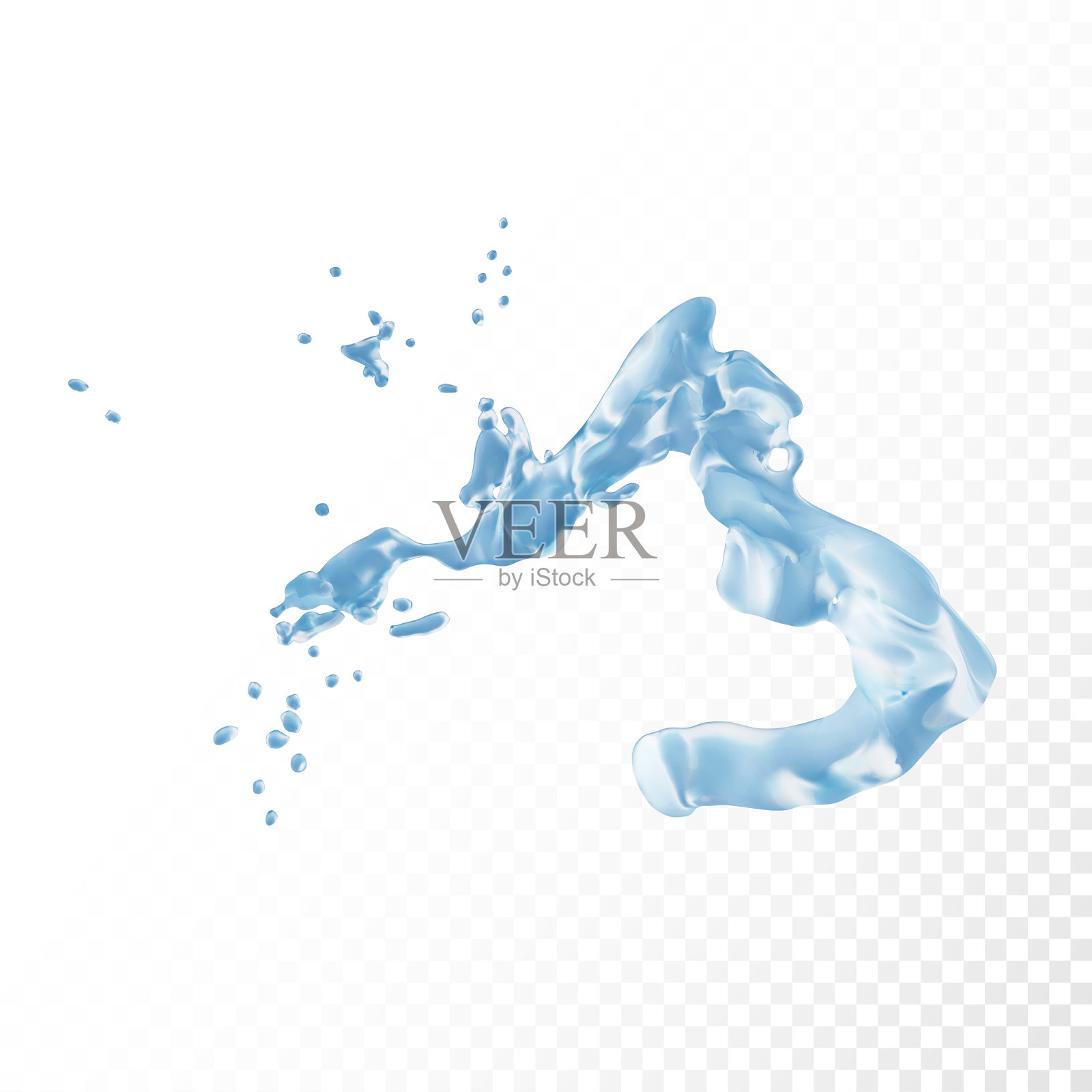 水飞溅透明背景设计元素图片