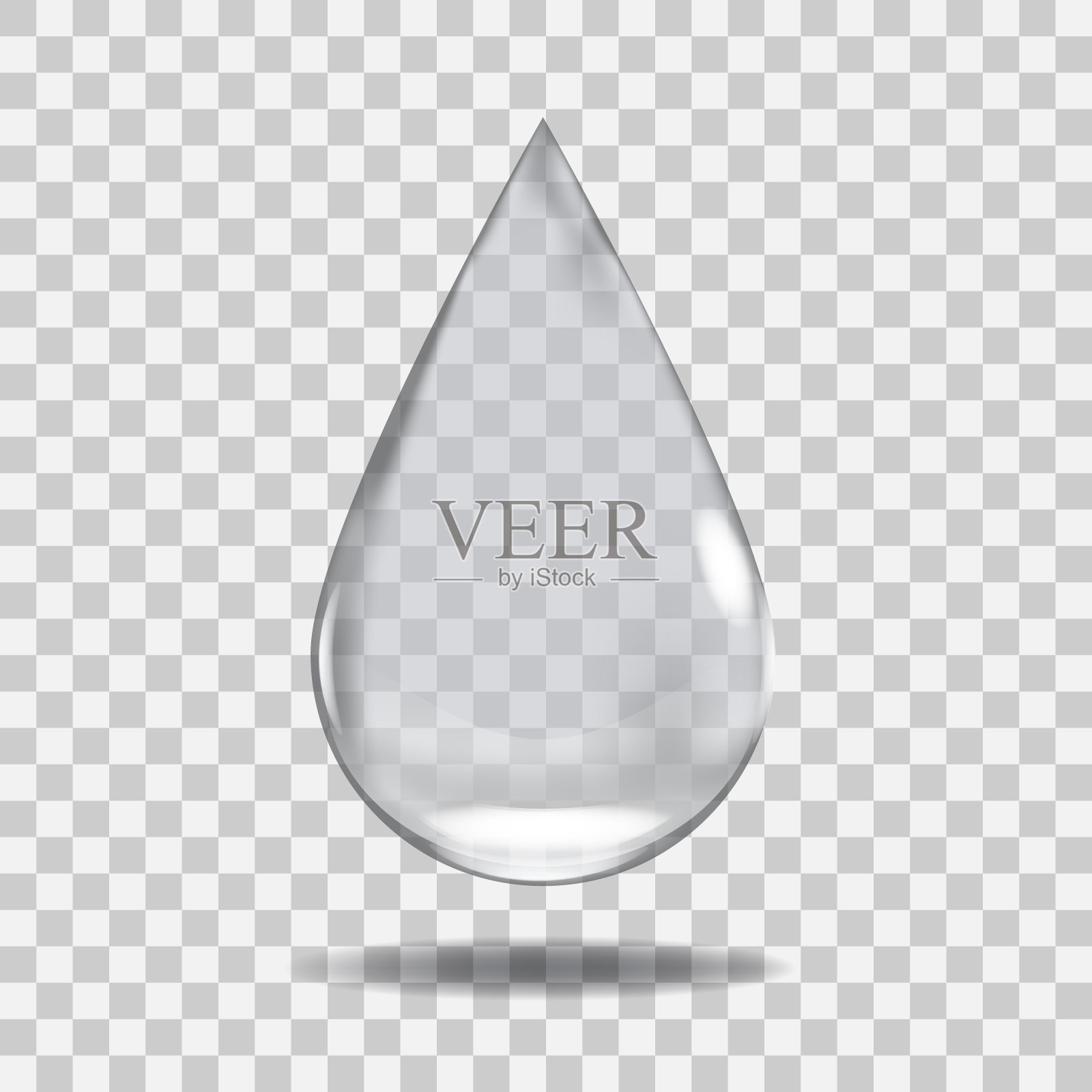 真实透明的水滴。对任何背景都有用。设计元素图片