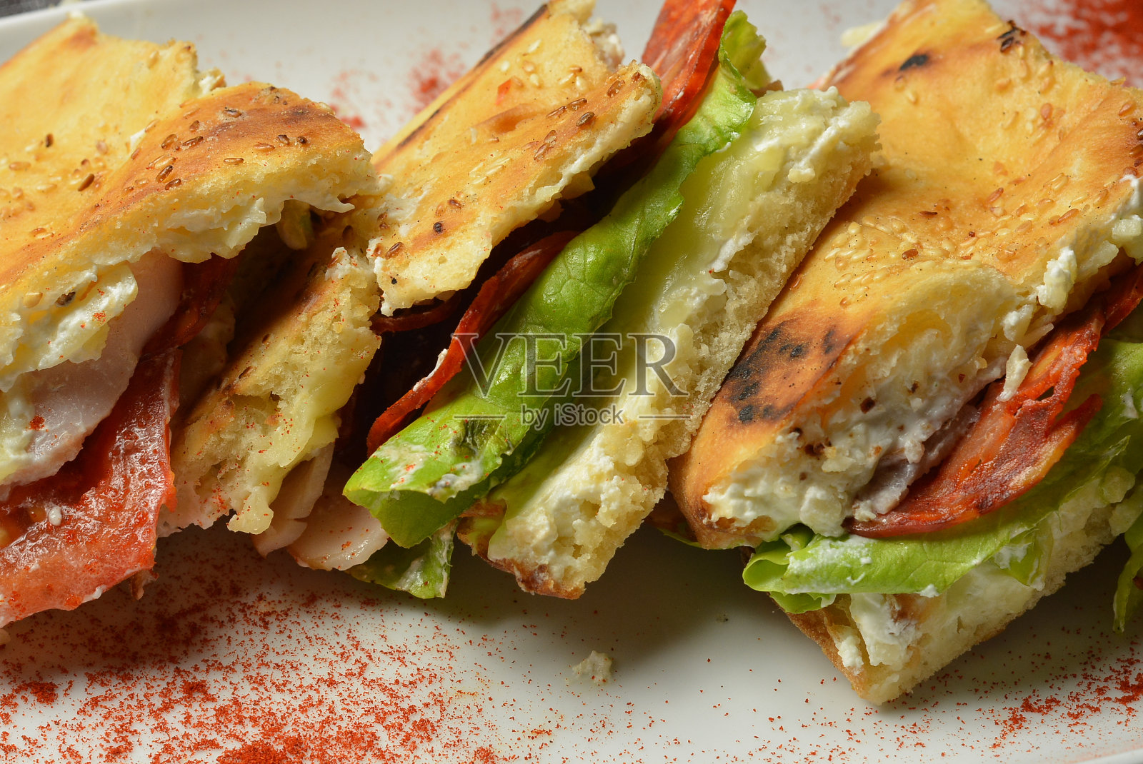 新鲜美味的三明治照片摄影图片