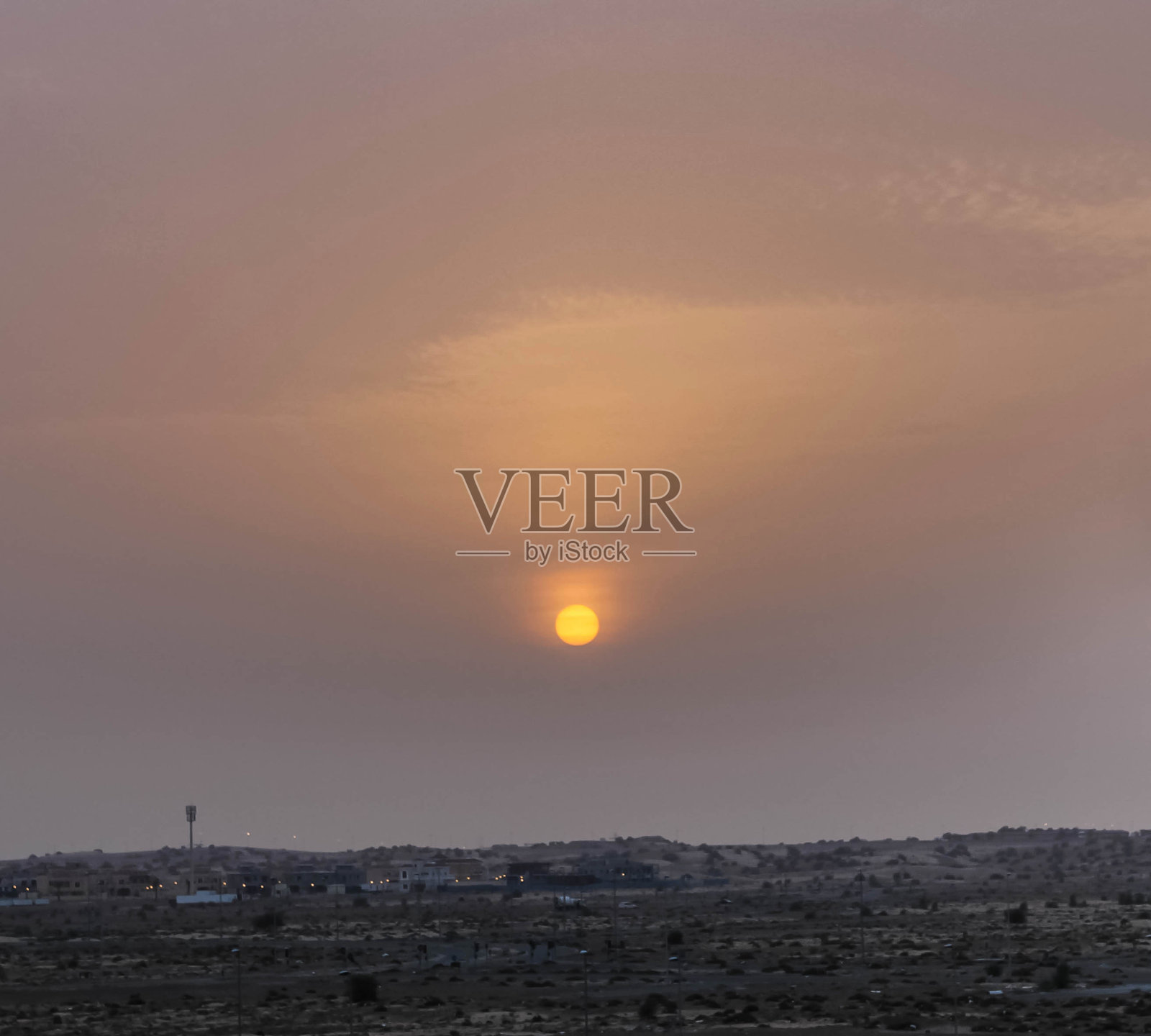 沙特阿拉伯麦加的美丽日落照片摄影图片