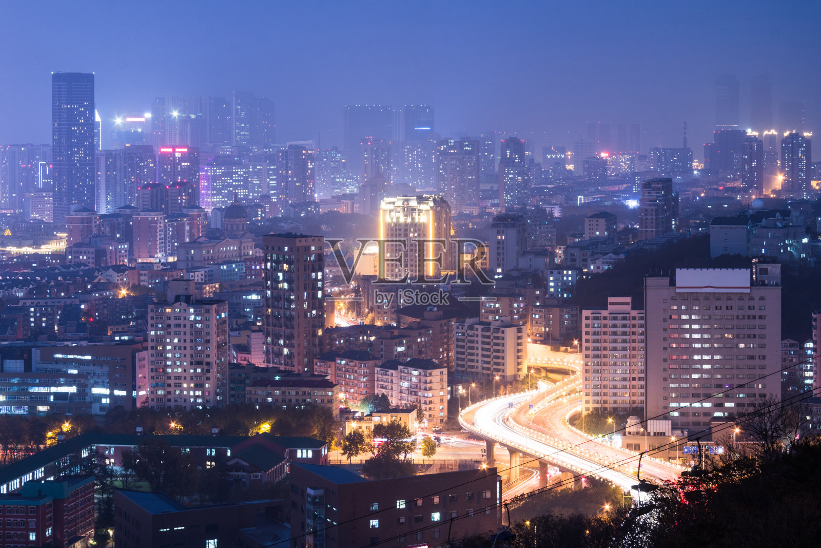 中国大连市夜景照片摄影图片