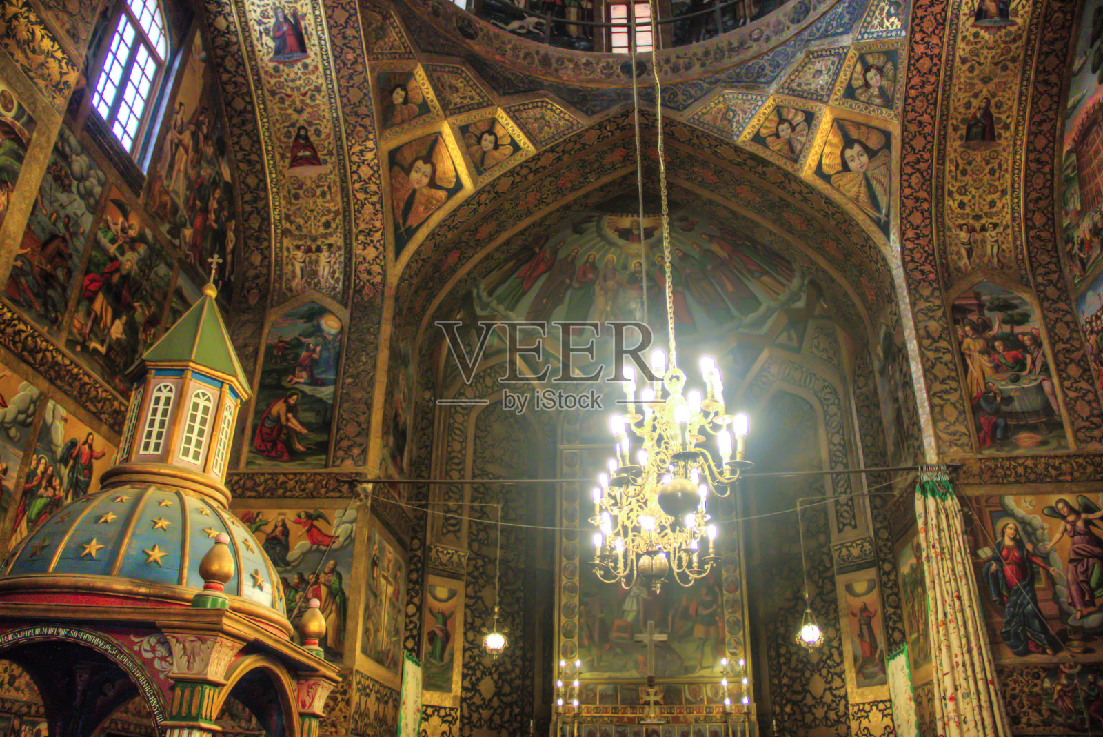 伊朗伊斯法罕Vank大教堂内照片摄影图片