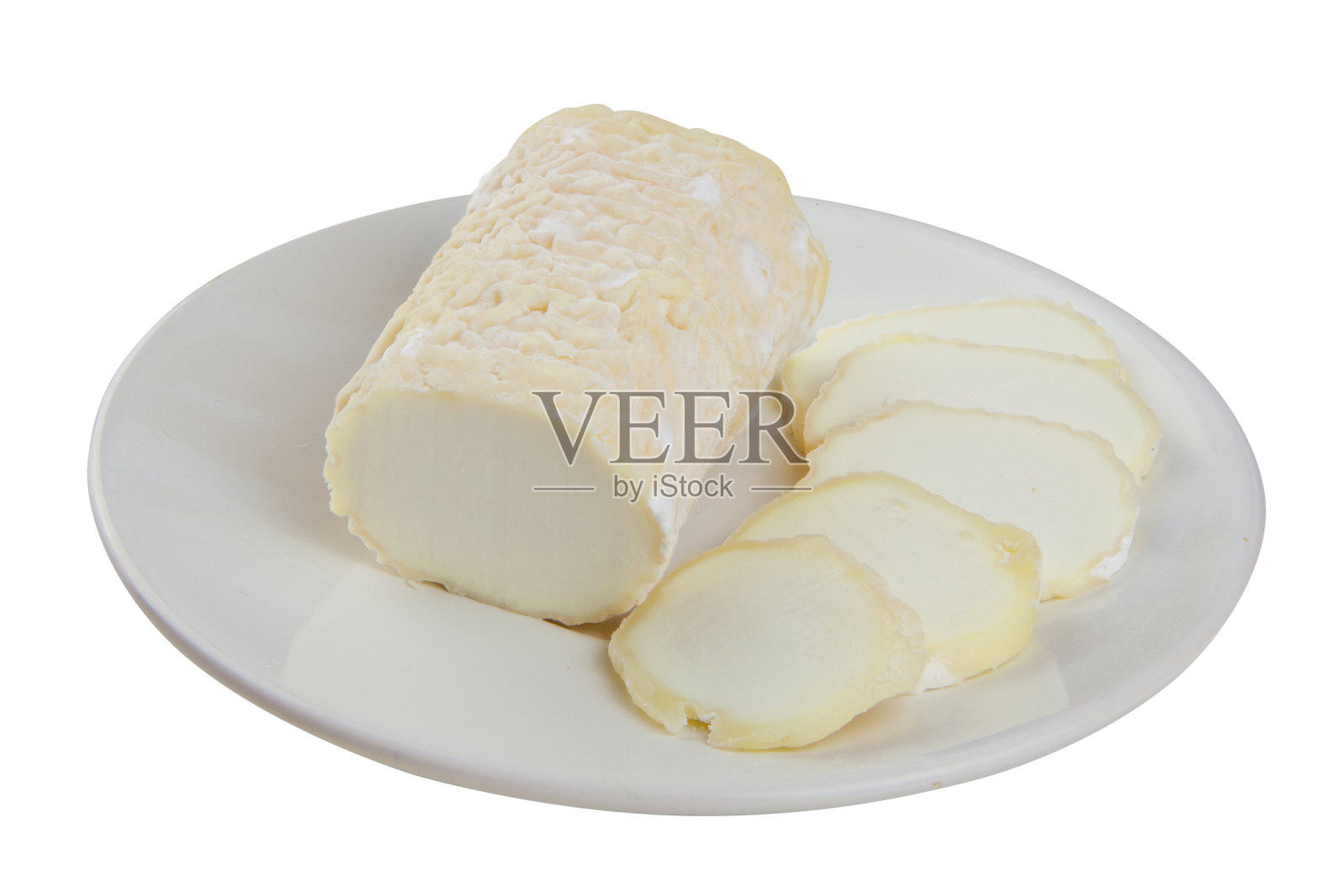 新鲜美味的马苏里拉奶酪放在白色盘子里照片摄影图片