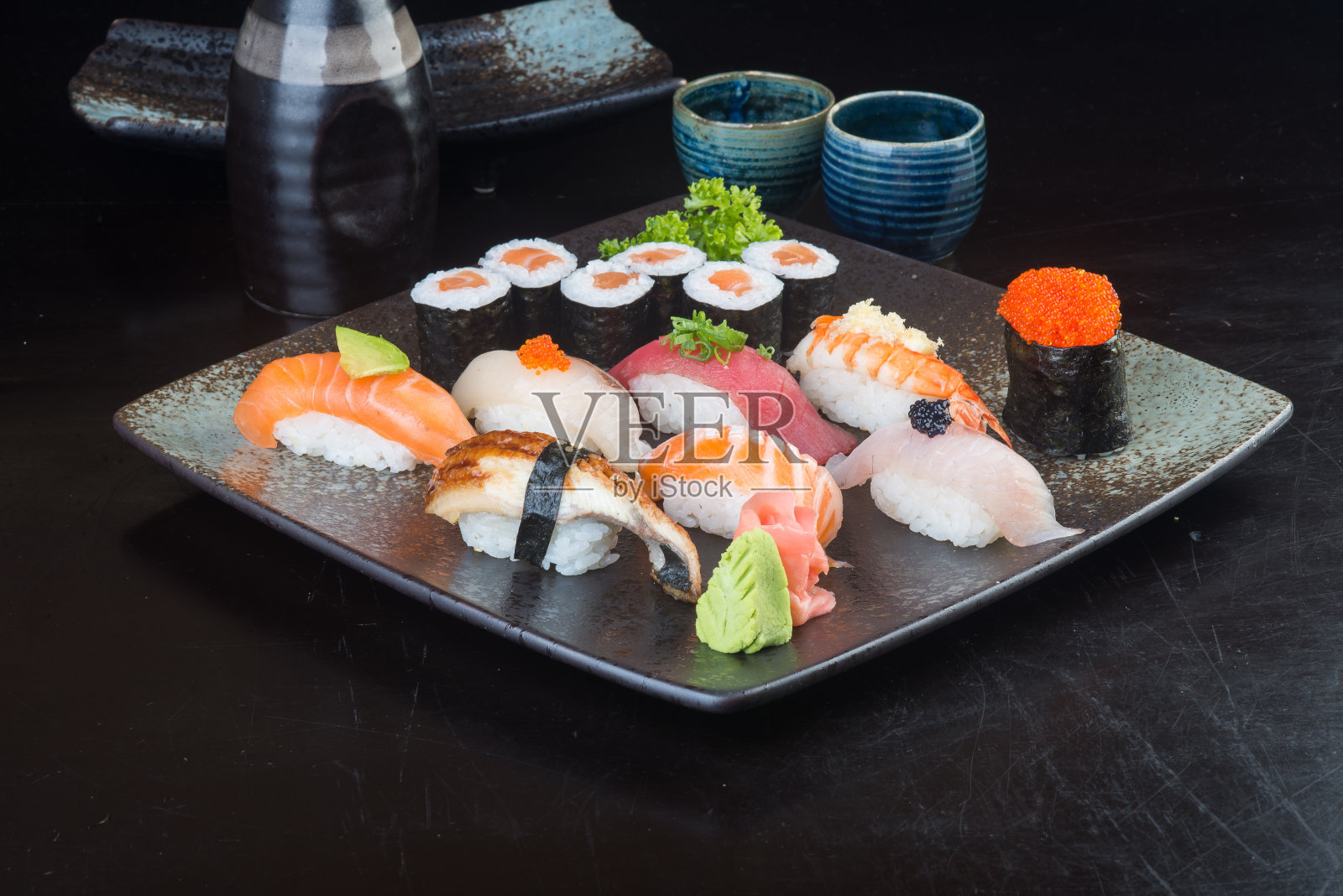 以日本食物为背景。照片摄影图片