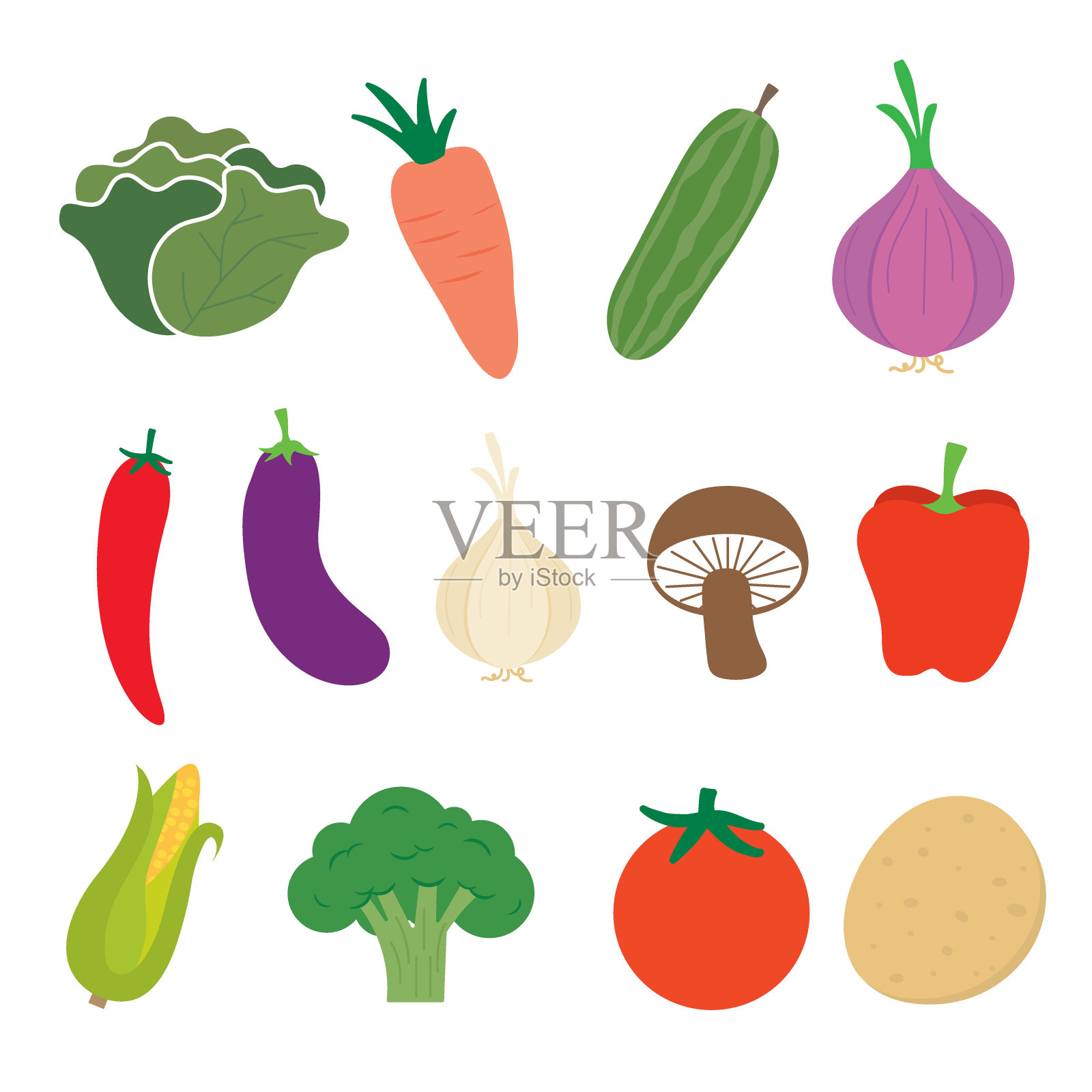 收集蔬菜集插画图片素材
