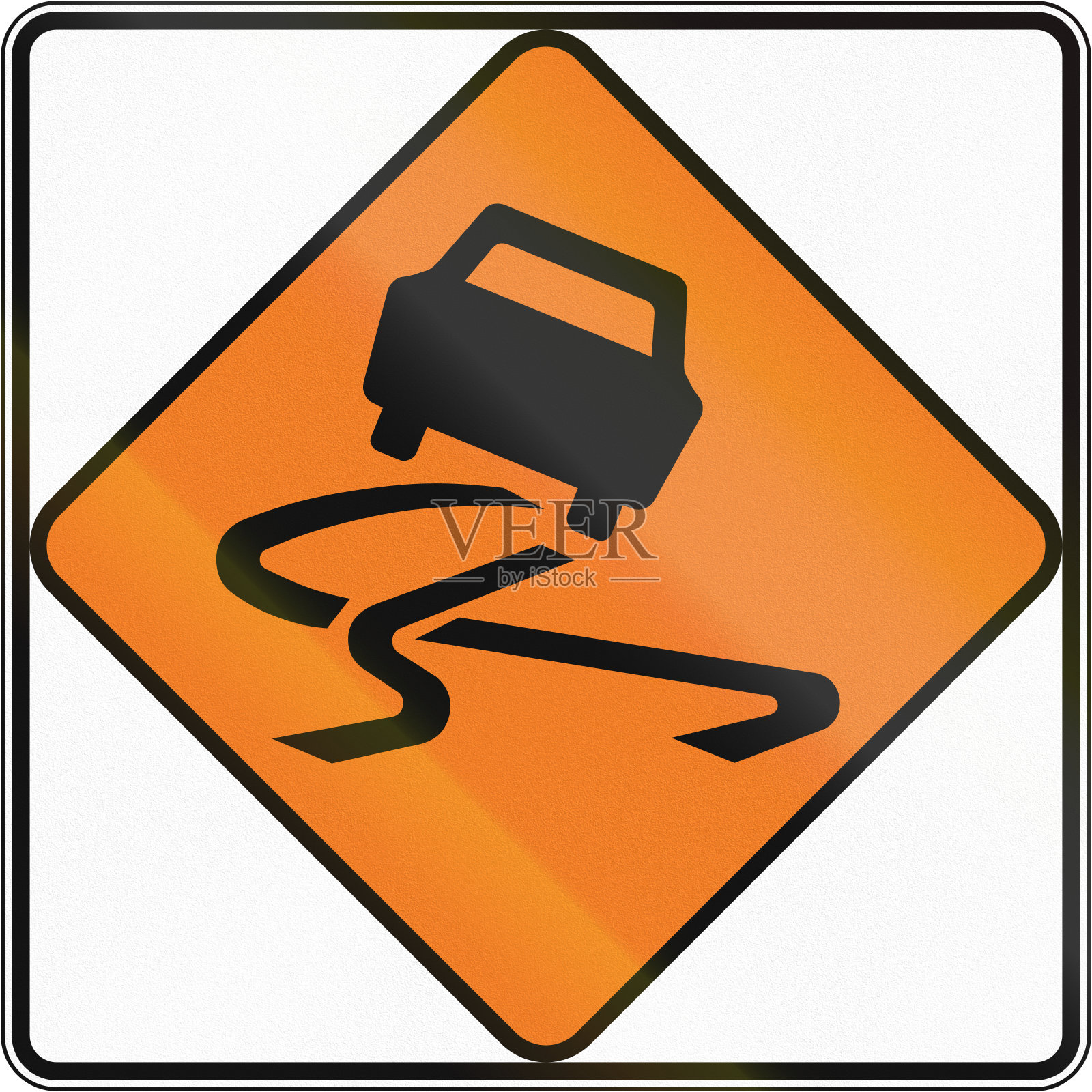 新西兰路标-滑的路面设计元素图片