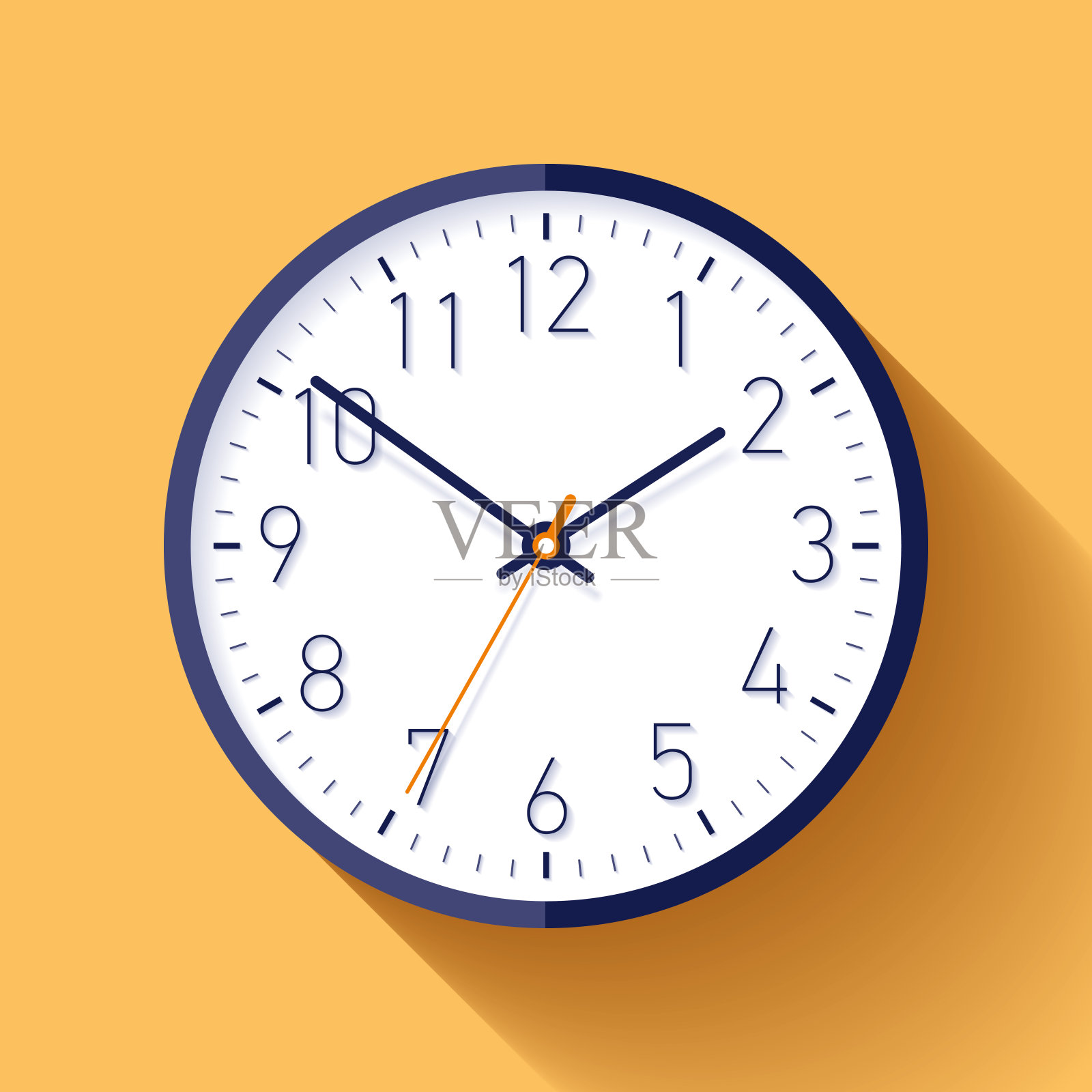 时钟图标在平面样式与数字，计时器在彩色背景。业务表。矢量设计元素为您的项目设计元素图片