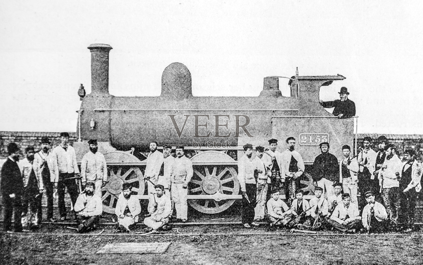 发动机于1893年2月6日由工人在25小时内制造照片摄影图片