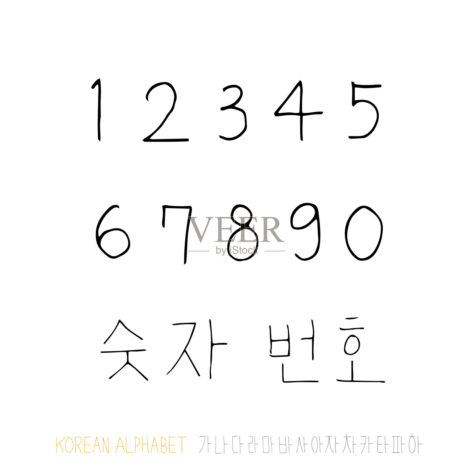 韩国的字母插画图片素材