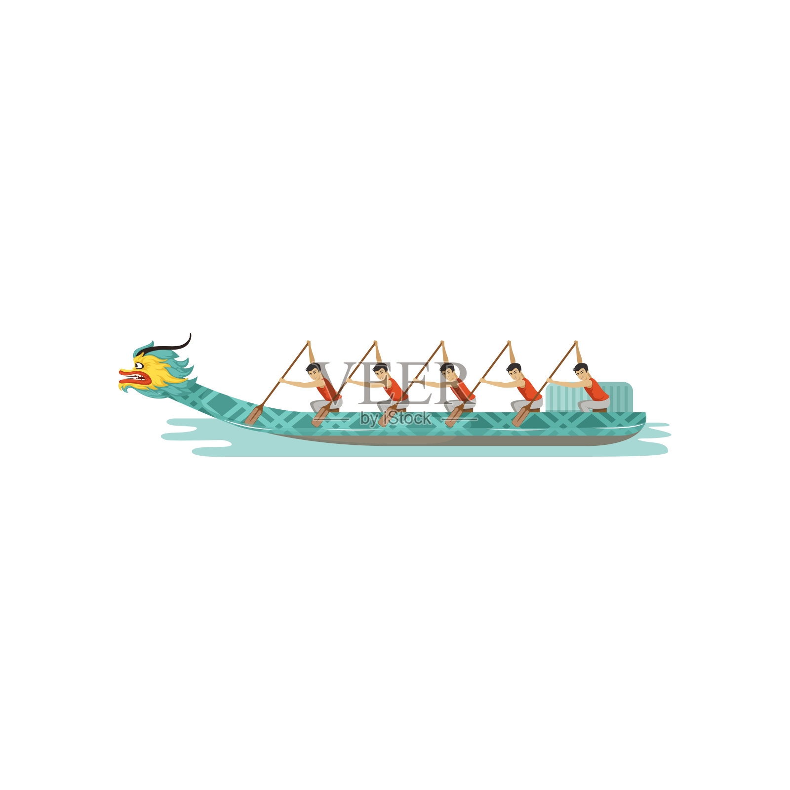 卡通皮划艇划船素材下载-欧莱凯设计网