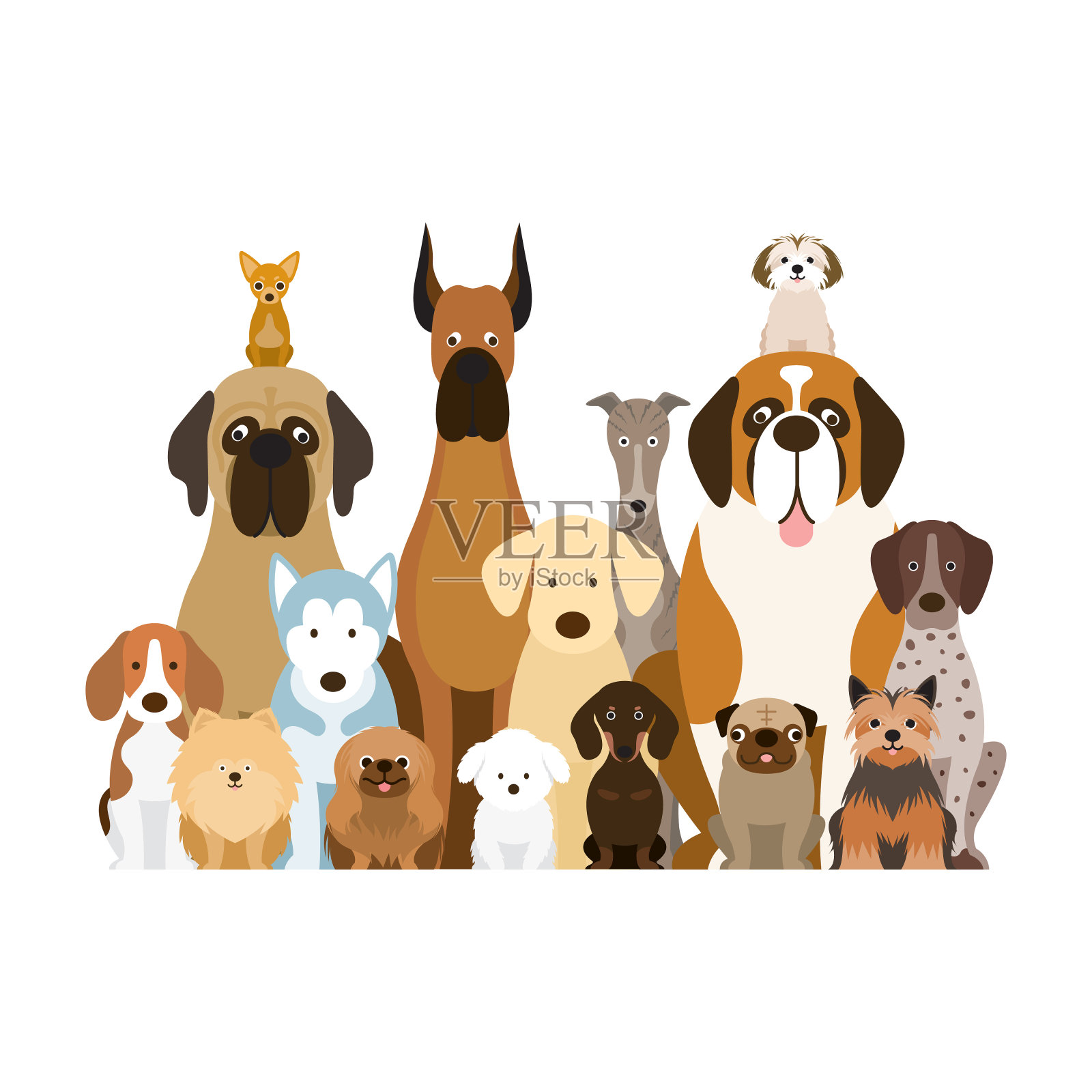 犬种组插画设计元素图片