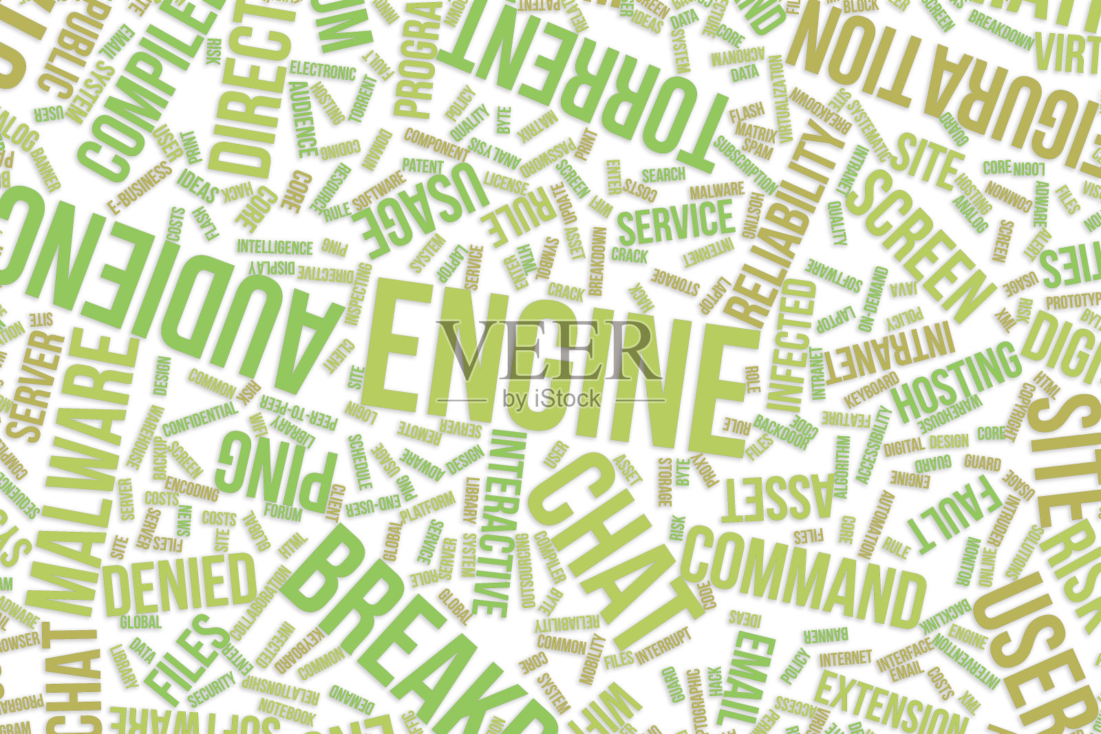 引擎，用于商业、信息技术或IT的概念词云。插画图片素材