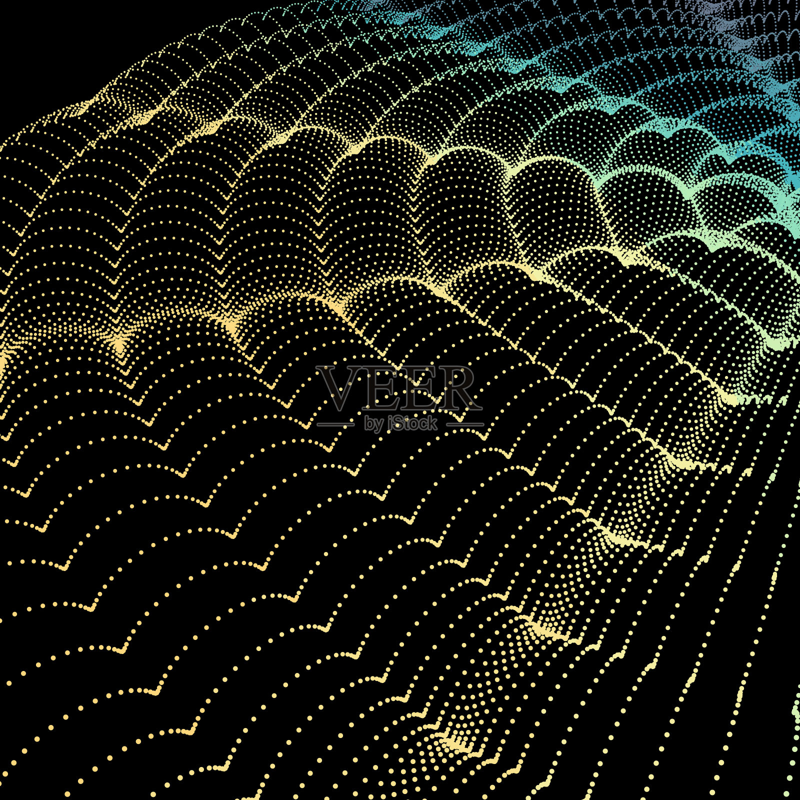 波浪网格背景。3d抽象矢量插图。插画图片素材