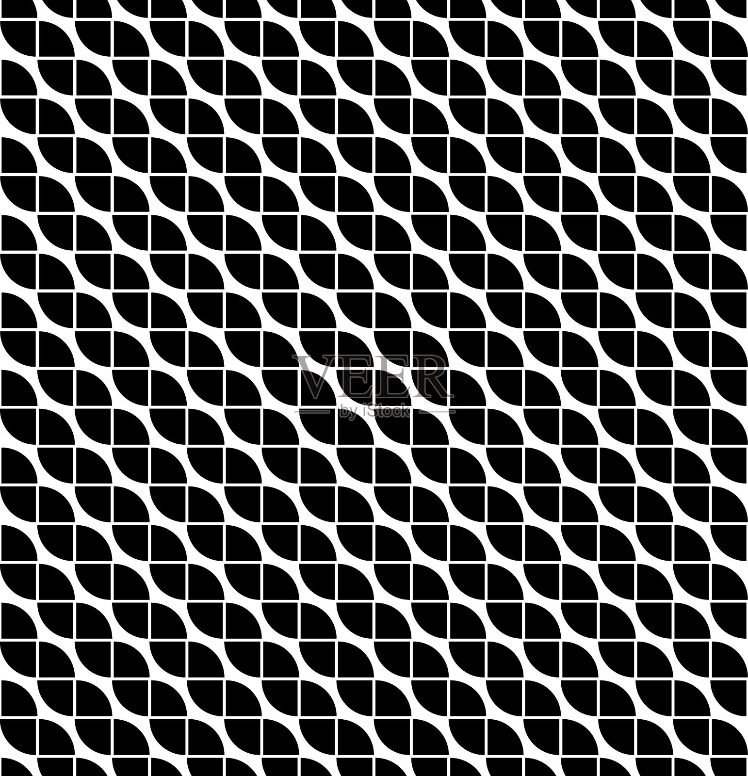 矢量波形状的无缝黑白抽象图案插图插画图片素材