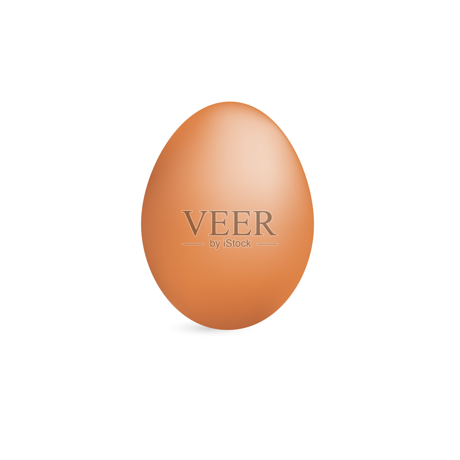 现实的棕色鸡蛋在白色背景矢量设计元素图片