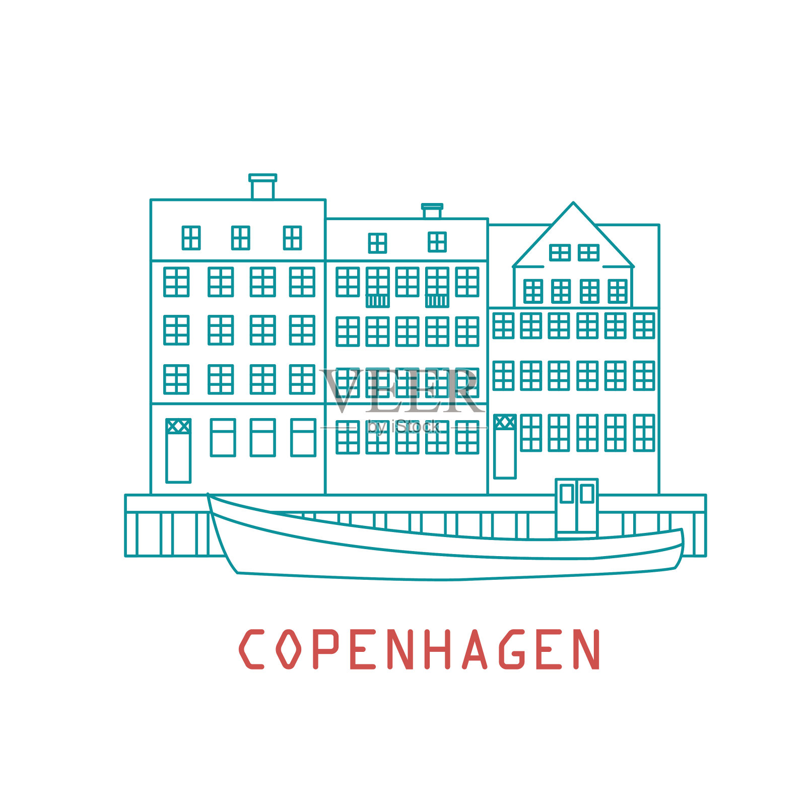 丹麦，古老的欧洲城市标志设计元素图片