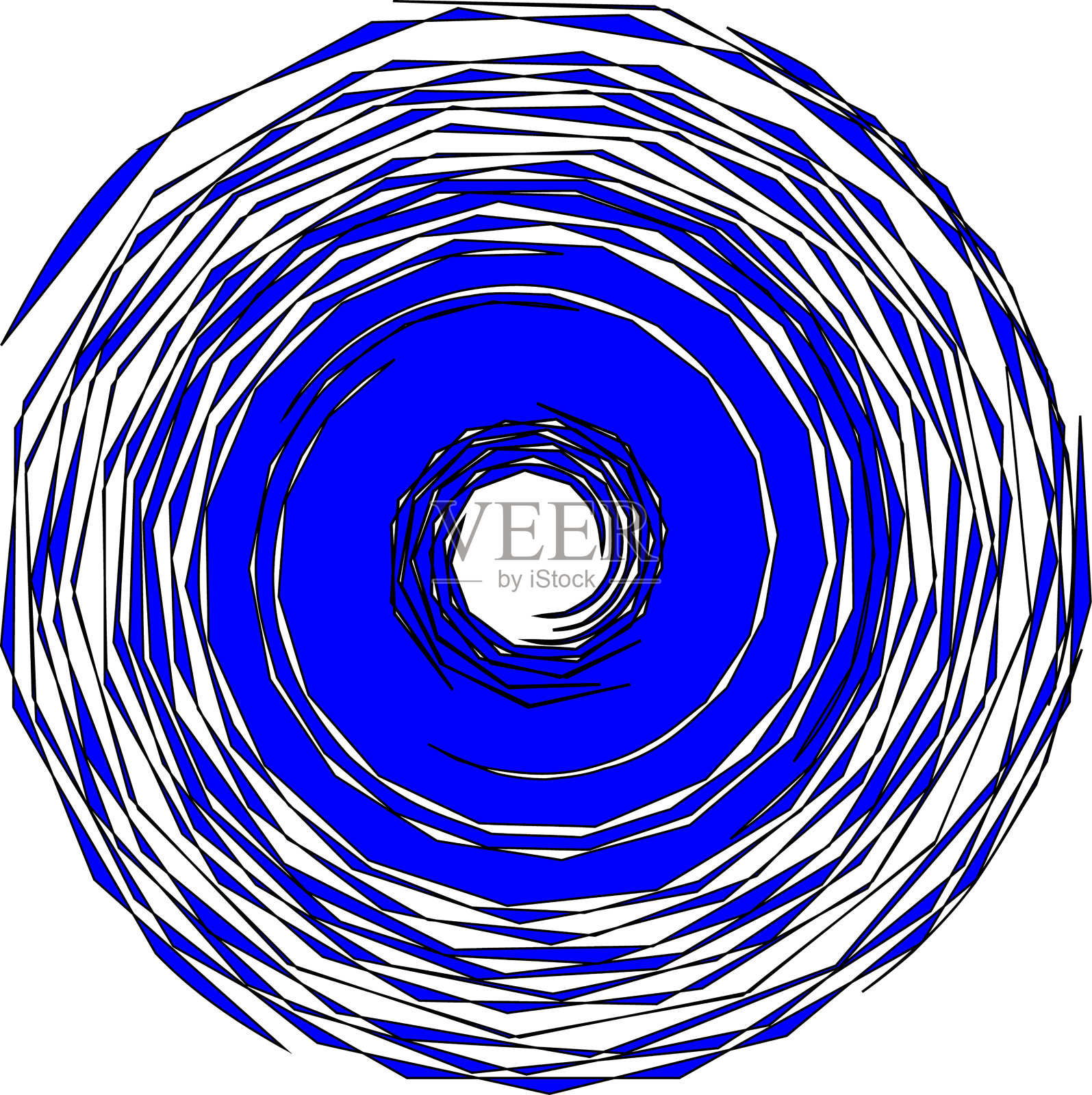 矢量与一个大的蓝色螺旋和空白中心在方形格式插画图片素材