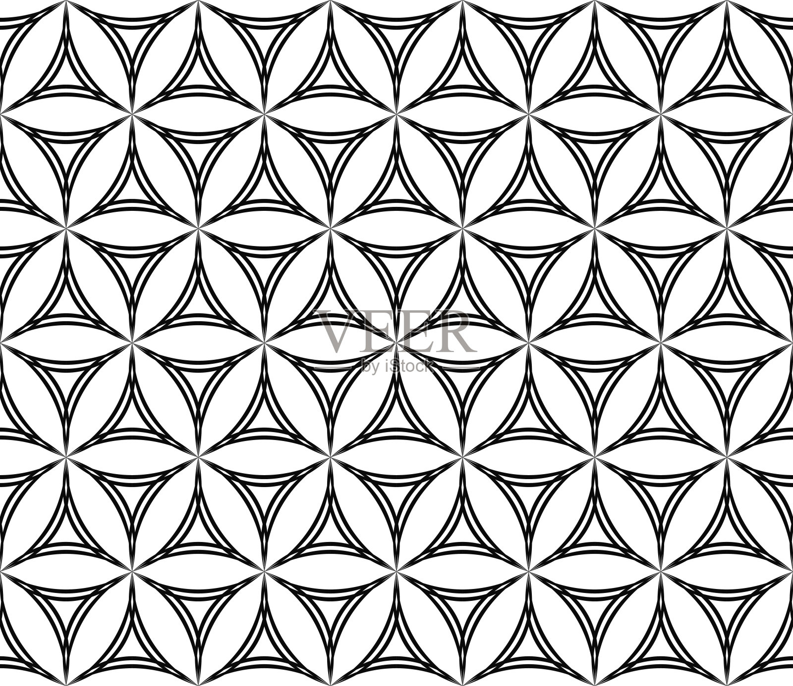 无缝六角形曲线三角形图案插画图片素材