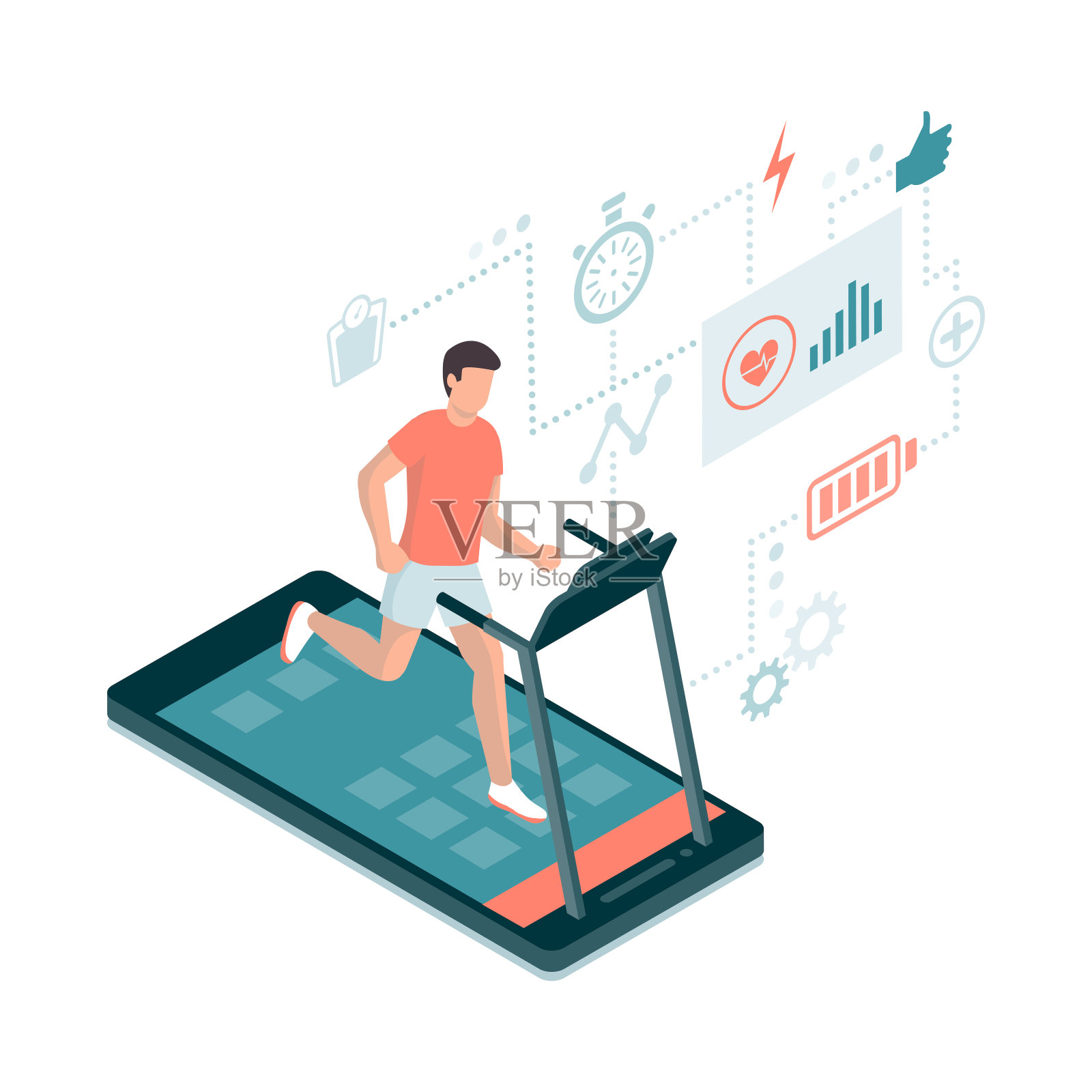 健身运动app插画图片素材