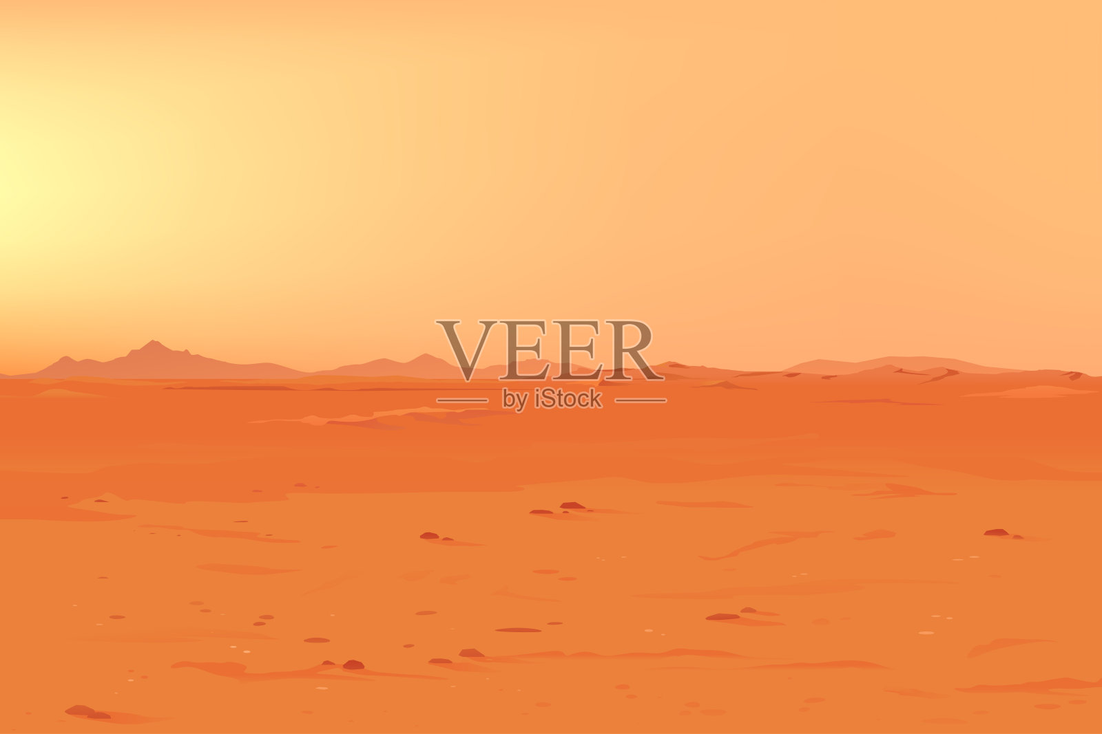 大火星全景插画图片素材
