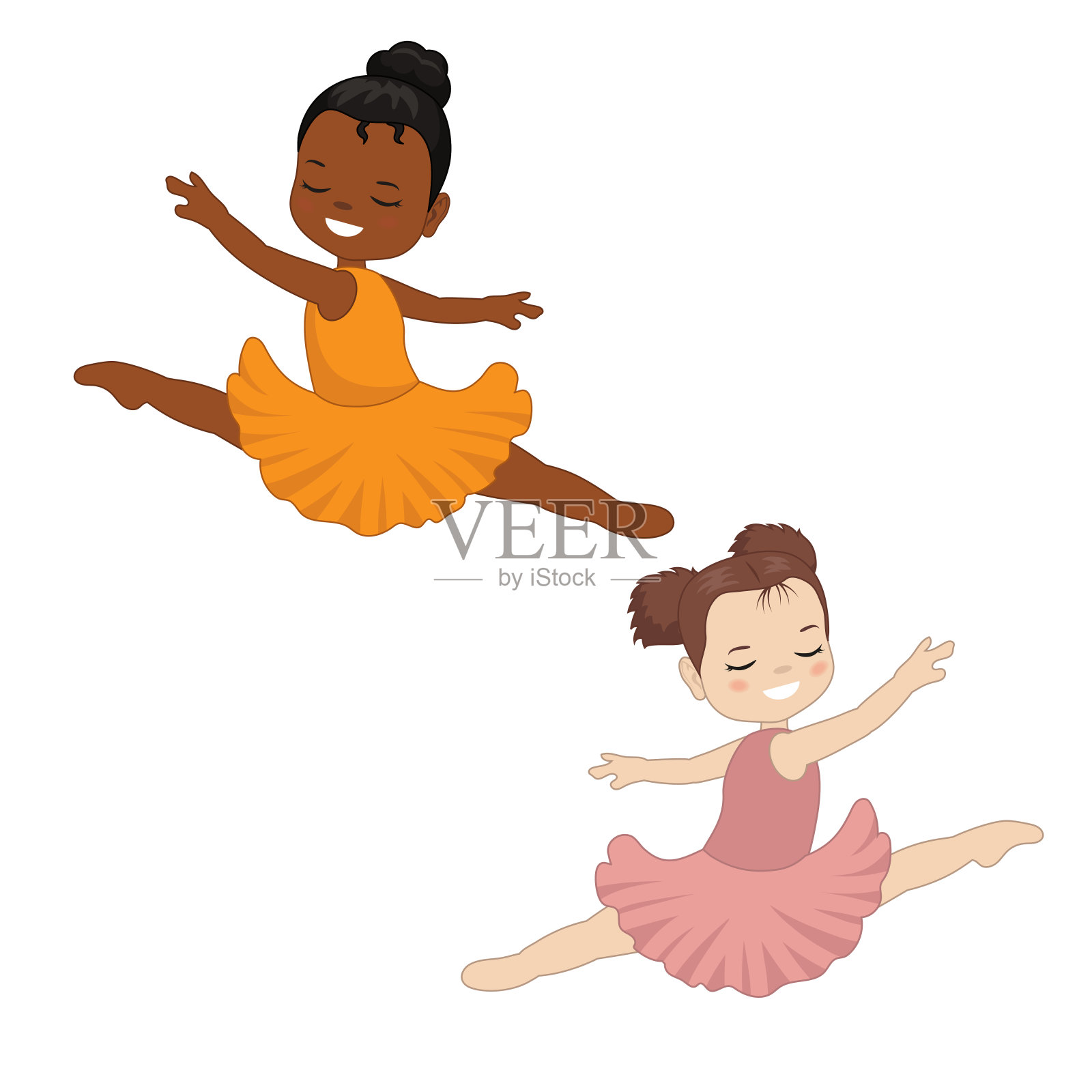 小芭蕾舞演员跳舞插画图片素材