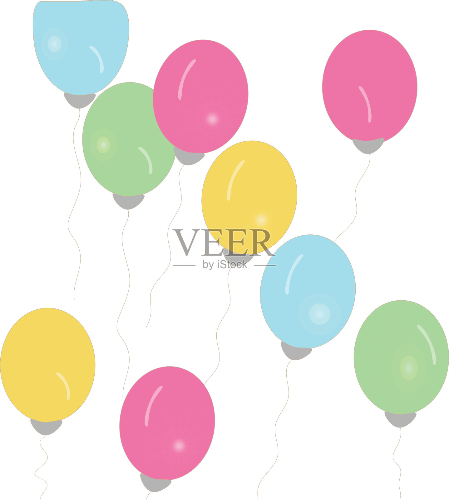 彩色气球插图设计元素图片