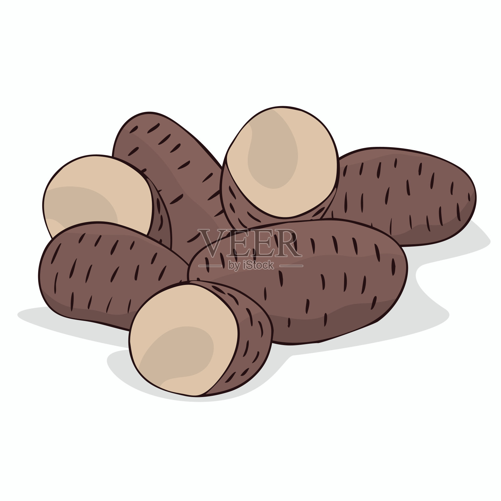 分离出成熟的赤褐色马铃薯块茎设计元素图片