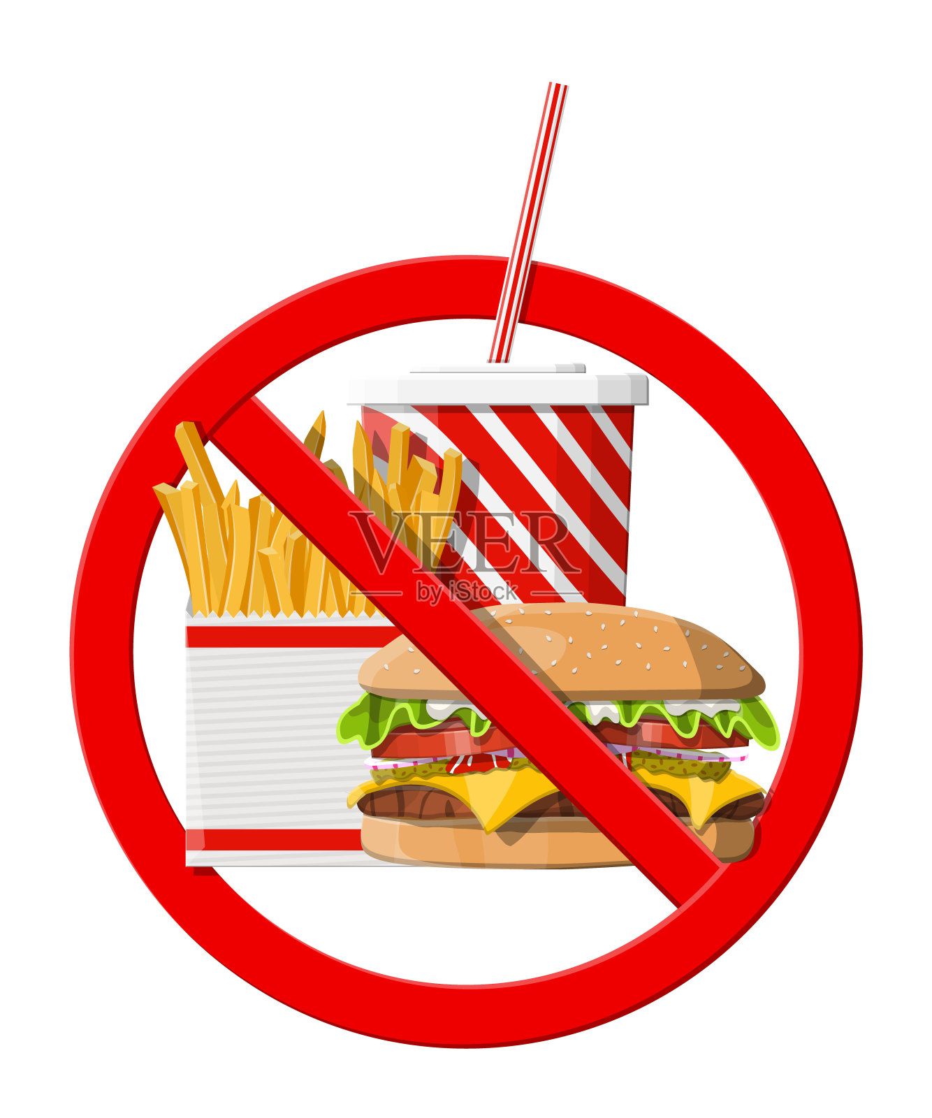 不允许吃快餐。设计元素图片