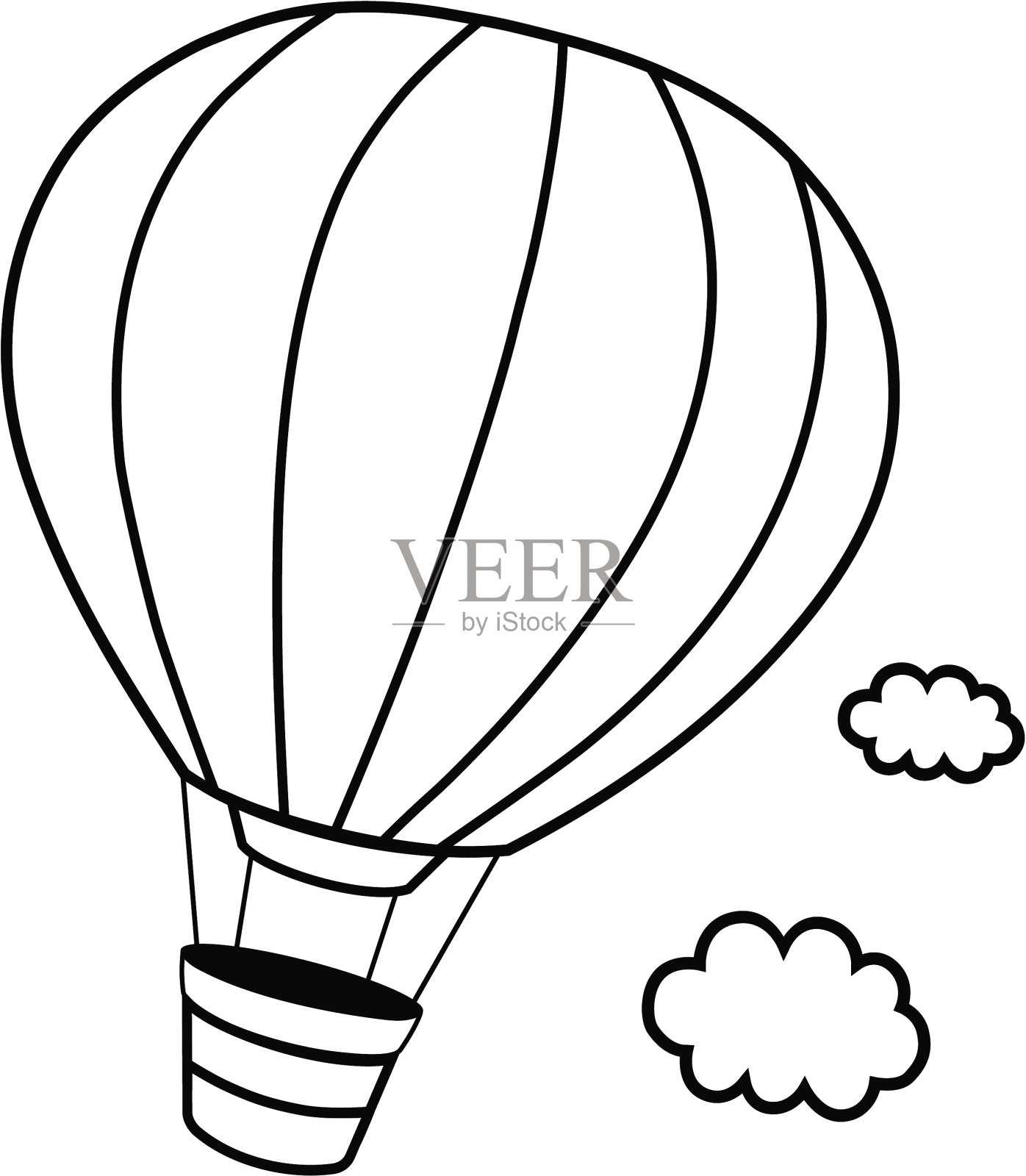 黑色和白色热头发气球矢量插图插画图片素材