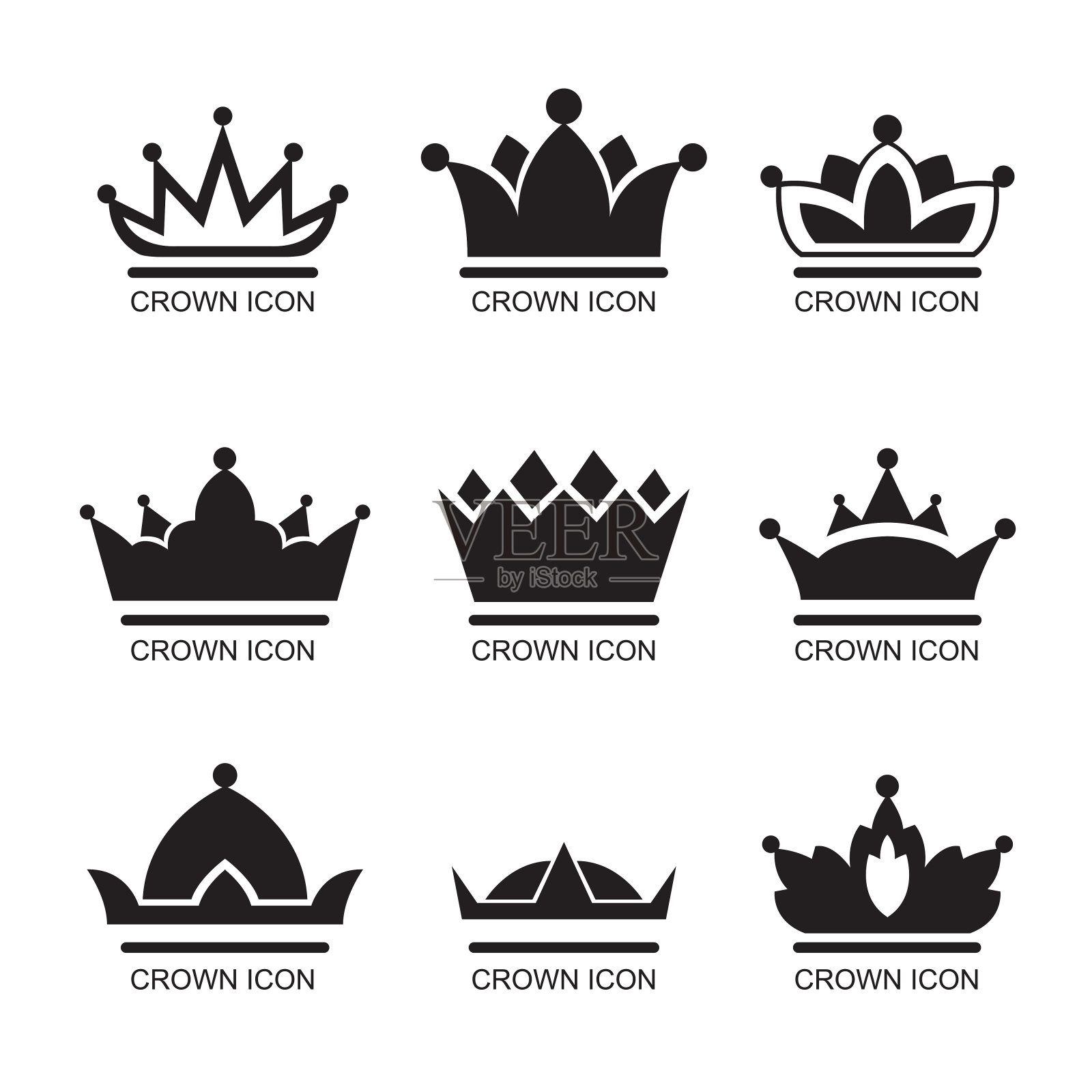 图形简单形式的皇家皇冠在一个孤立的背景。权力的象征是皇帝，皇后，公主。绝缘珠宝。矢量图插画图片素材